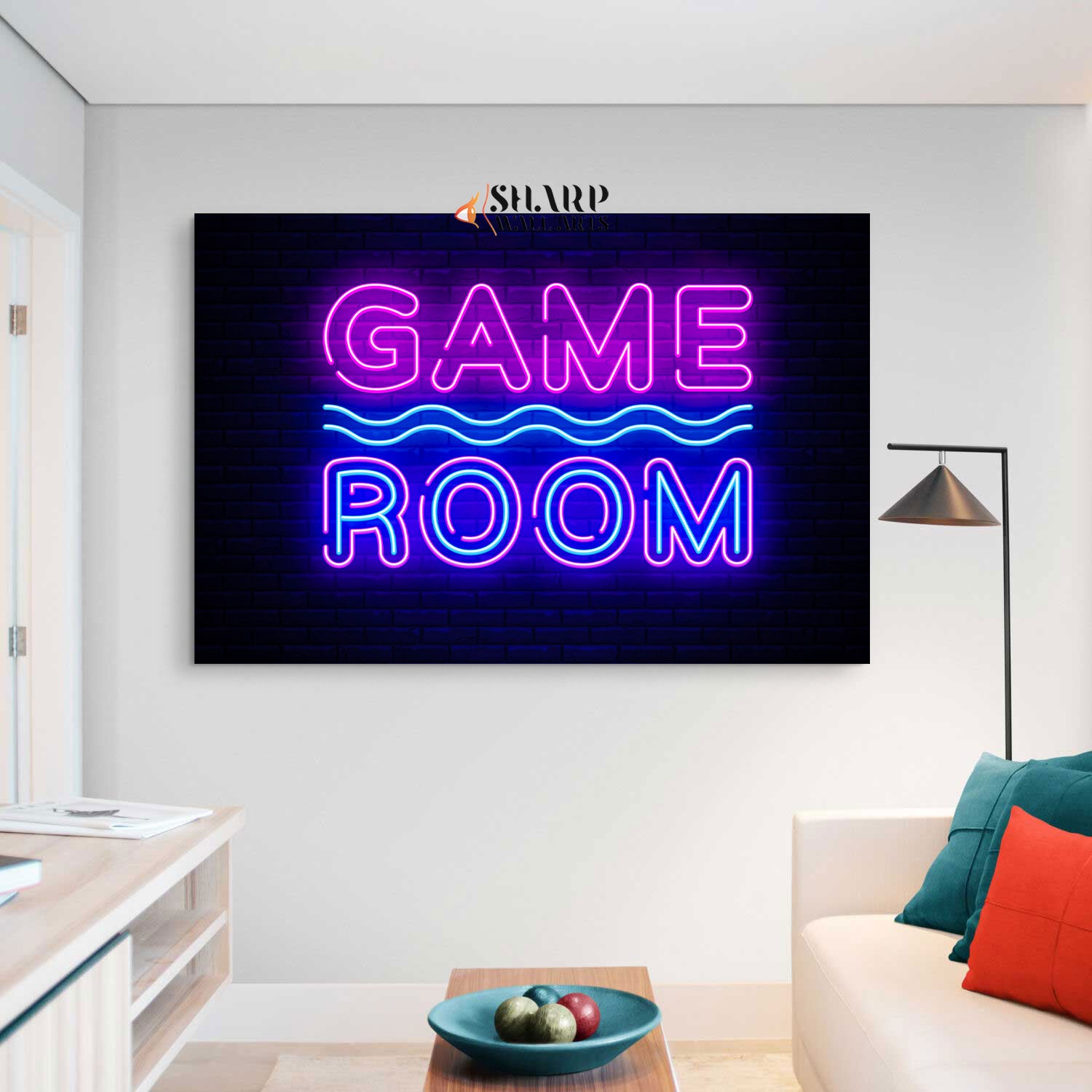Game Room Neon Sign Canvas Wall Art