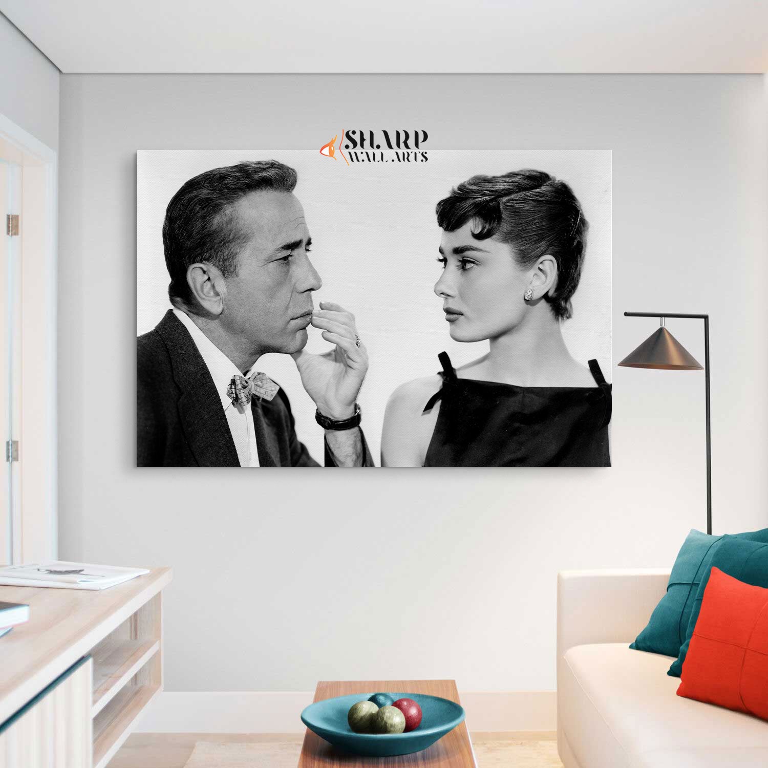 Audrey Hepburn And Humphrey Bogart Wall Art Canvas