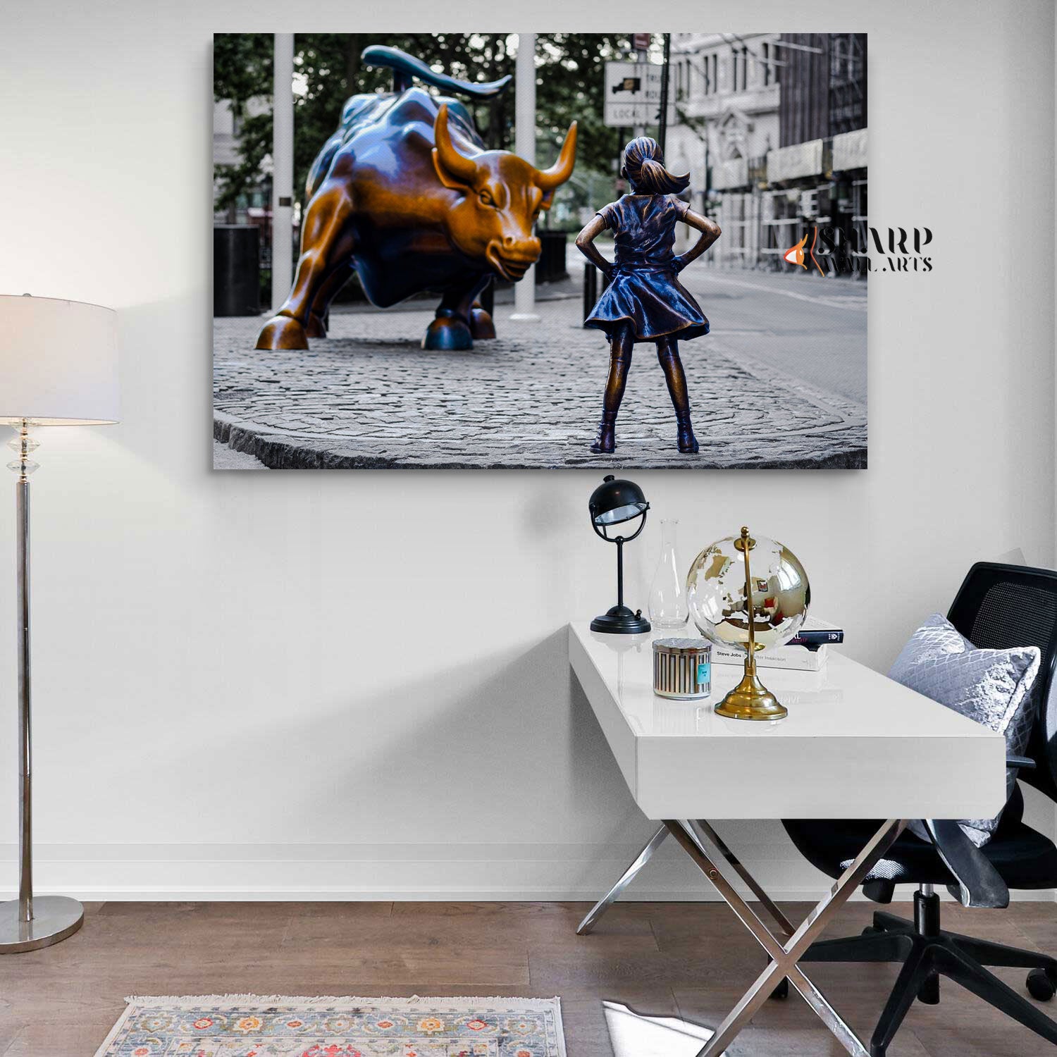 Fearless Girl And Bull Canvas Wall Art