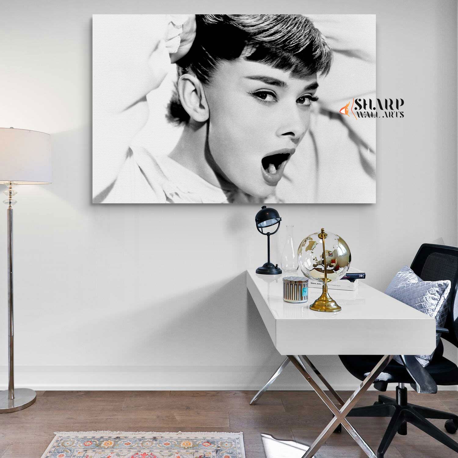 Audrey Hepburn Yawning Wall Art Canvas