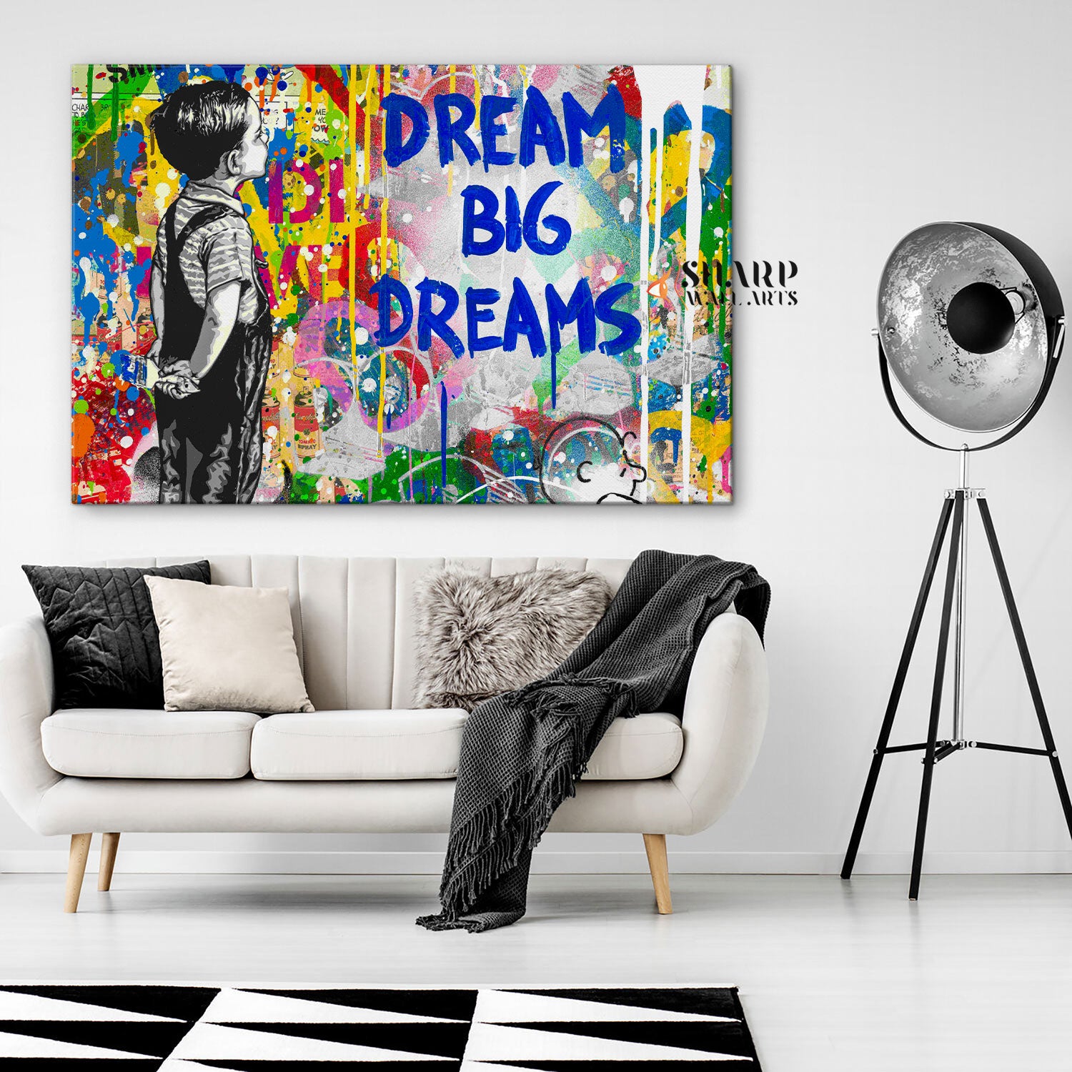 Banksy Dream Big Dreams Wall Art Canvas