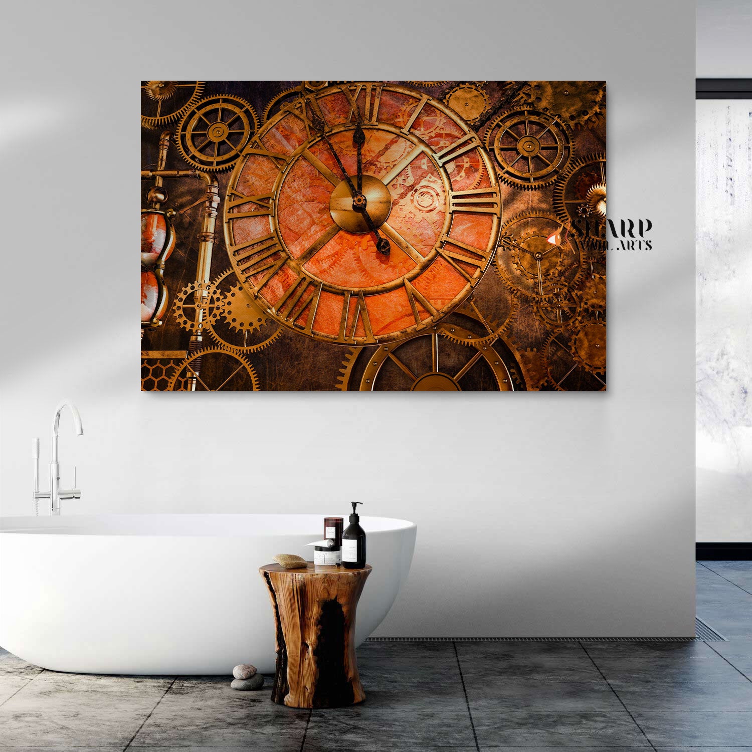 Steampunk Clock Wall Art Canvas
