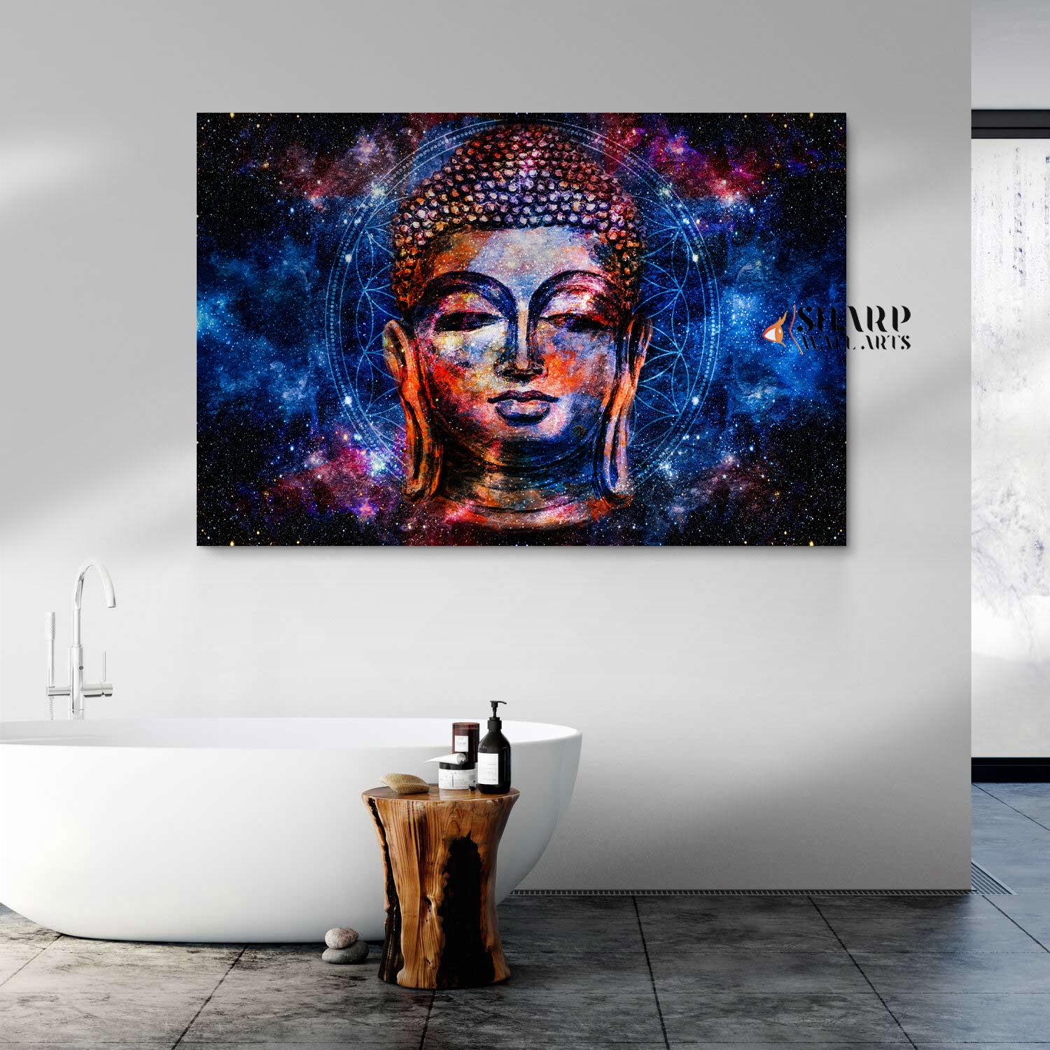 Space Buddha Canvas Wall Art