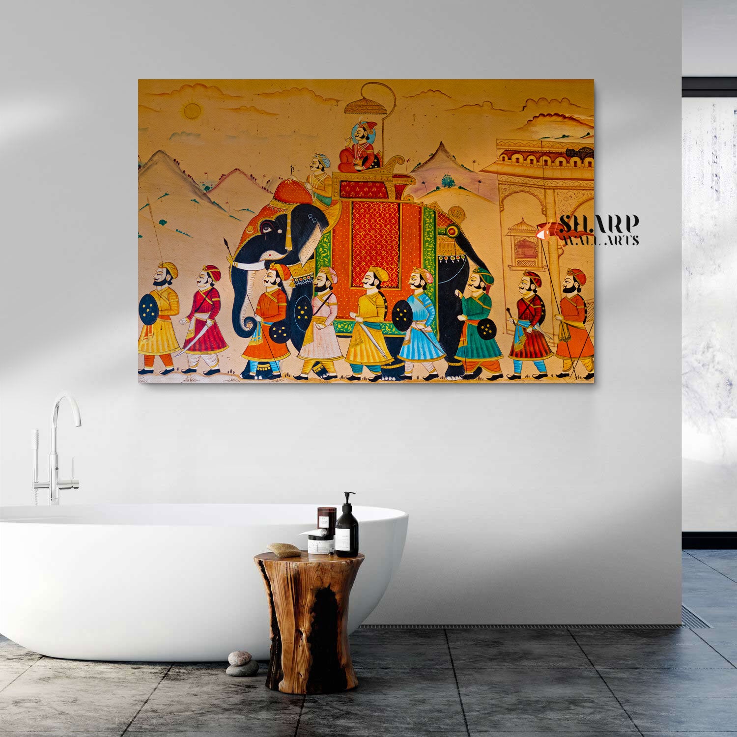 Indian Miniature Painting In Gujarat Canvas Wall Art