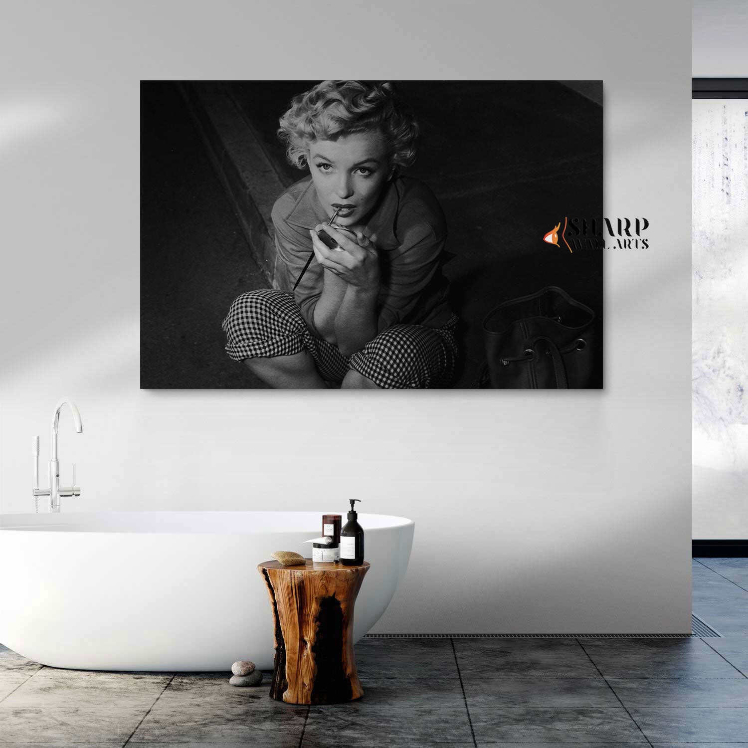 Marilyn Monroe Putting On Makeup Wall Art Canvas