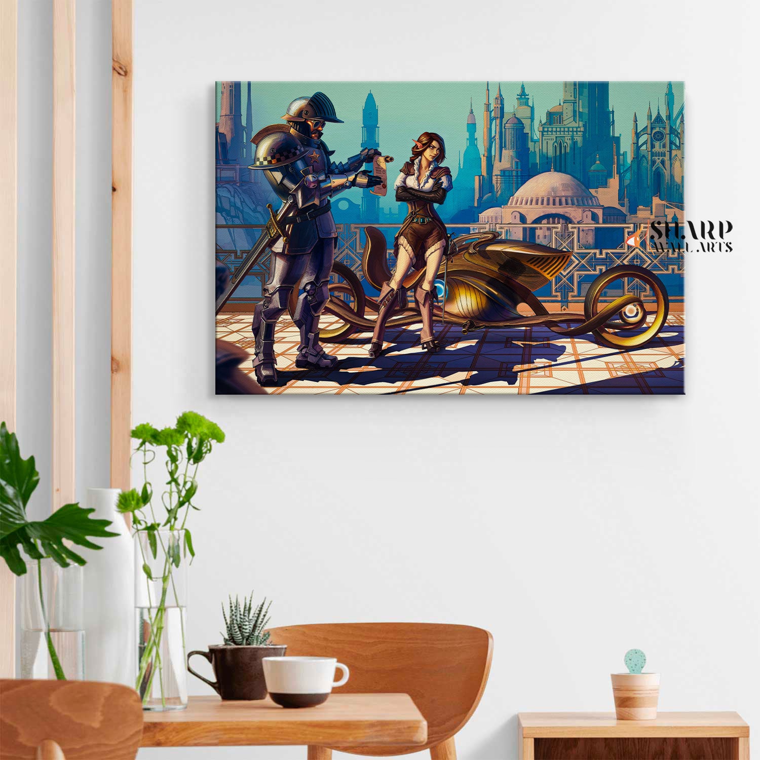 Steampunk Motorcycle Wall Art Canvas