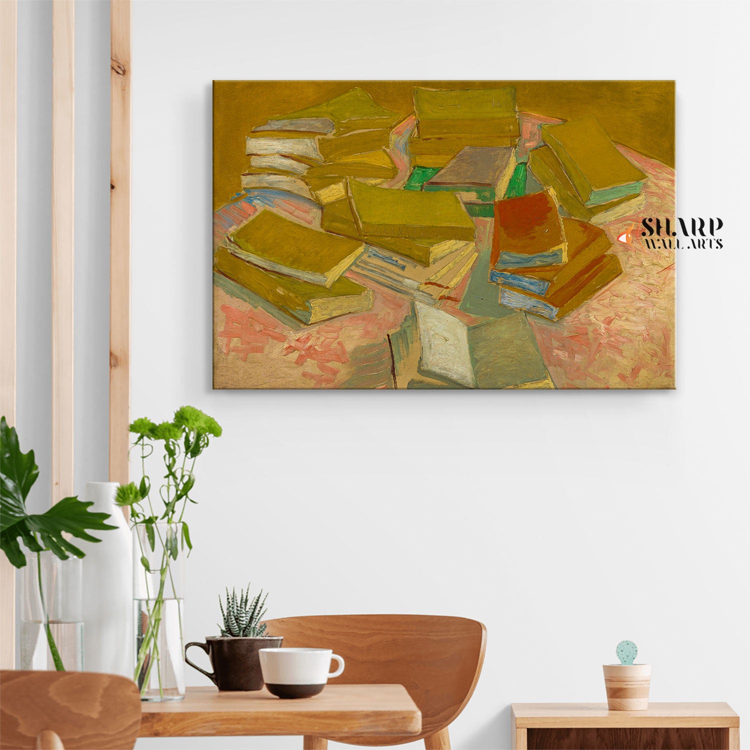 Vincent van Gogh Piles Of French Novels Canvas Wall Art