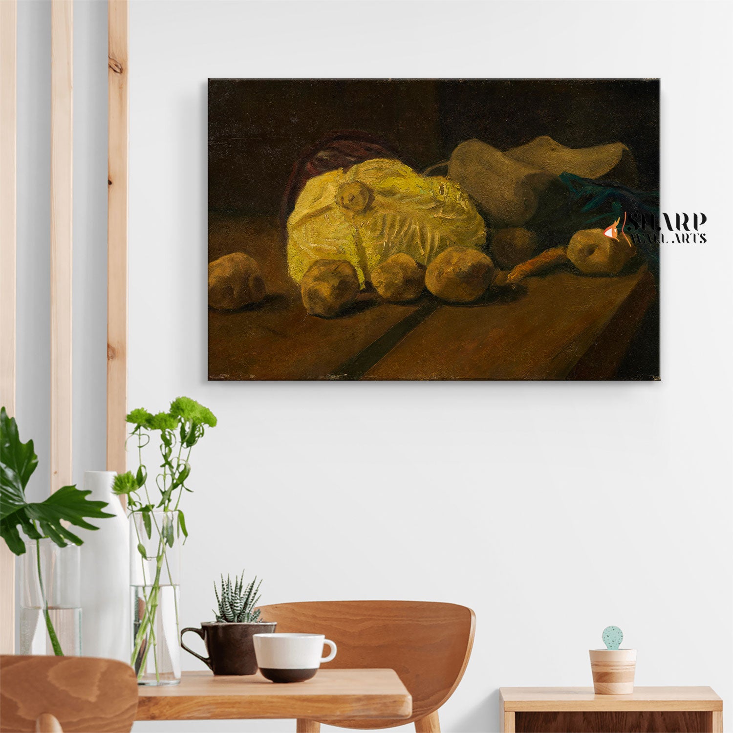 Vincent van Gogh Still Life With Cabbage And Clogs Canvas Wall Art