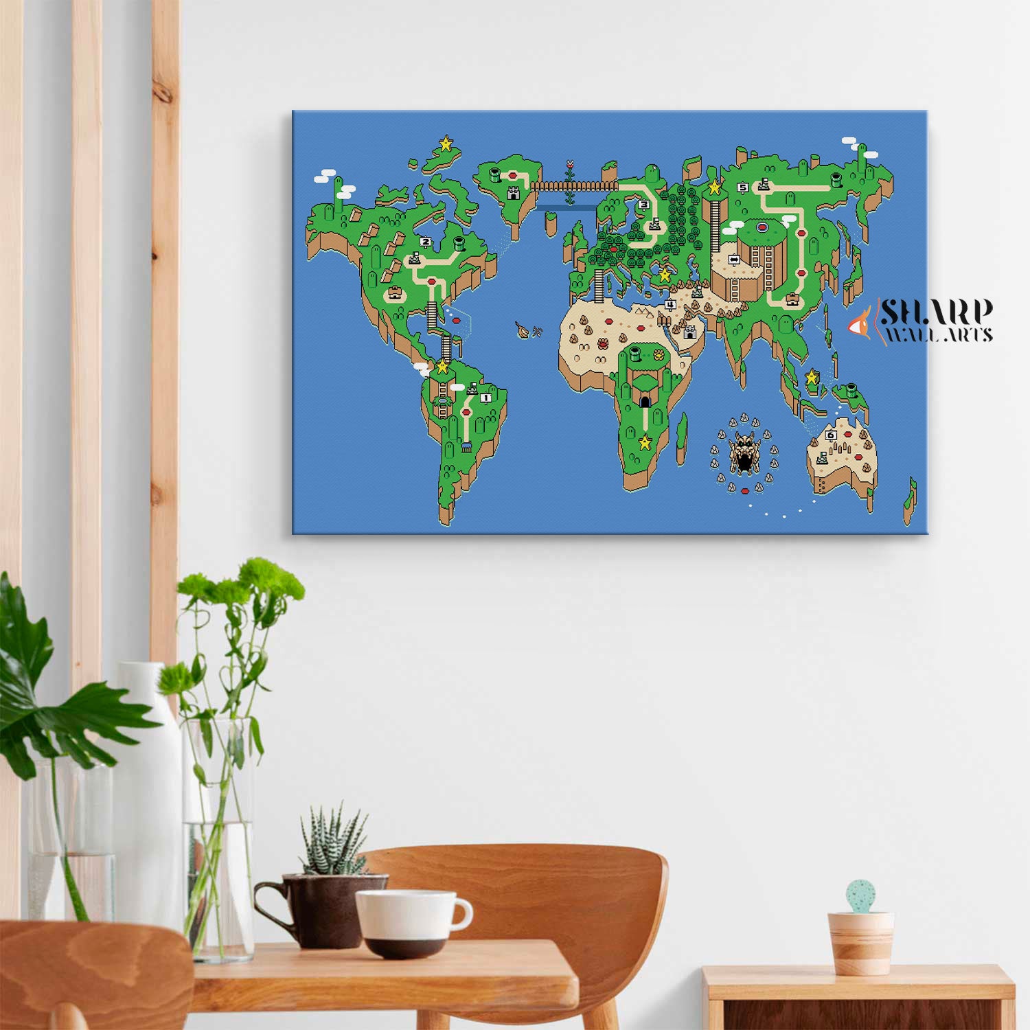 Super Mario World Map Canvas Wall Art