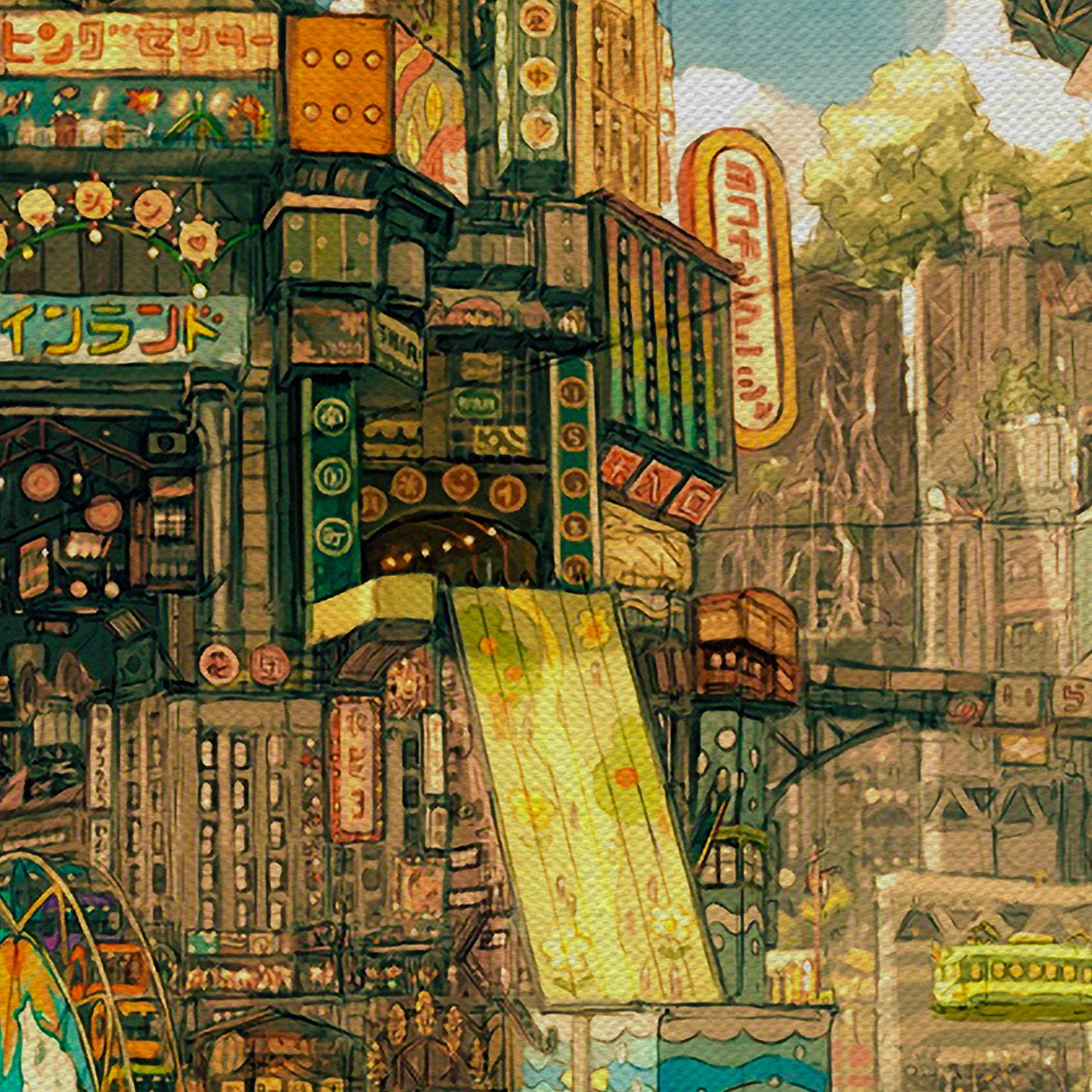 Steampunk Cityscape Wall Art Canvas