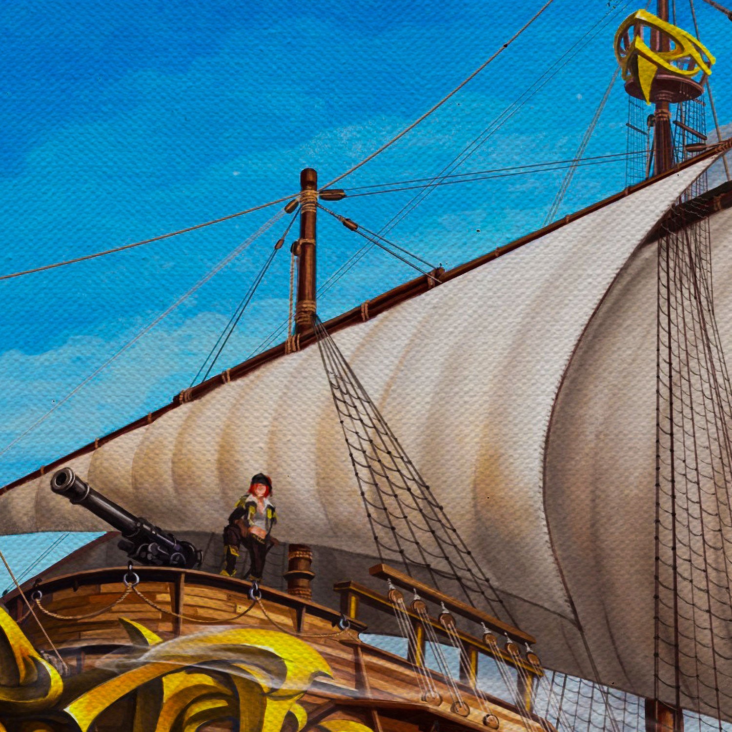 Steampunk Ship Wall Art Canvas