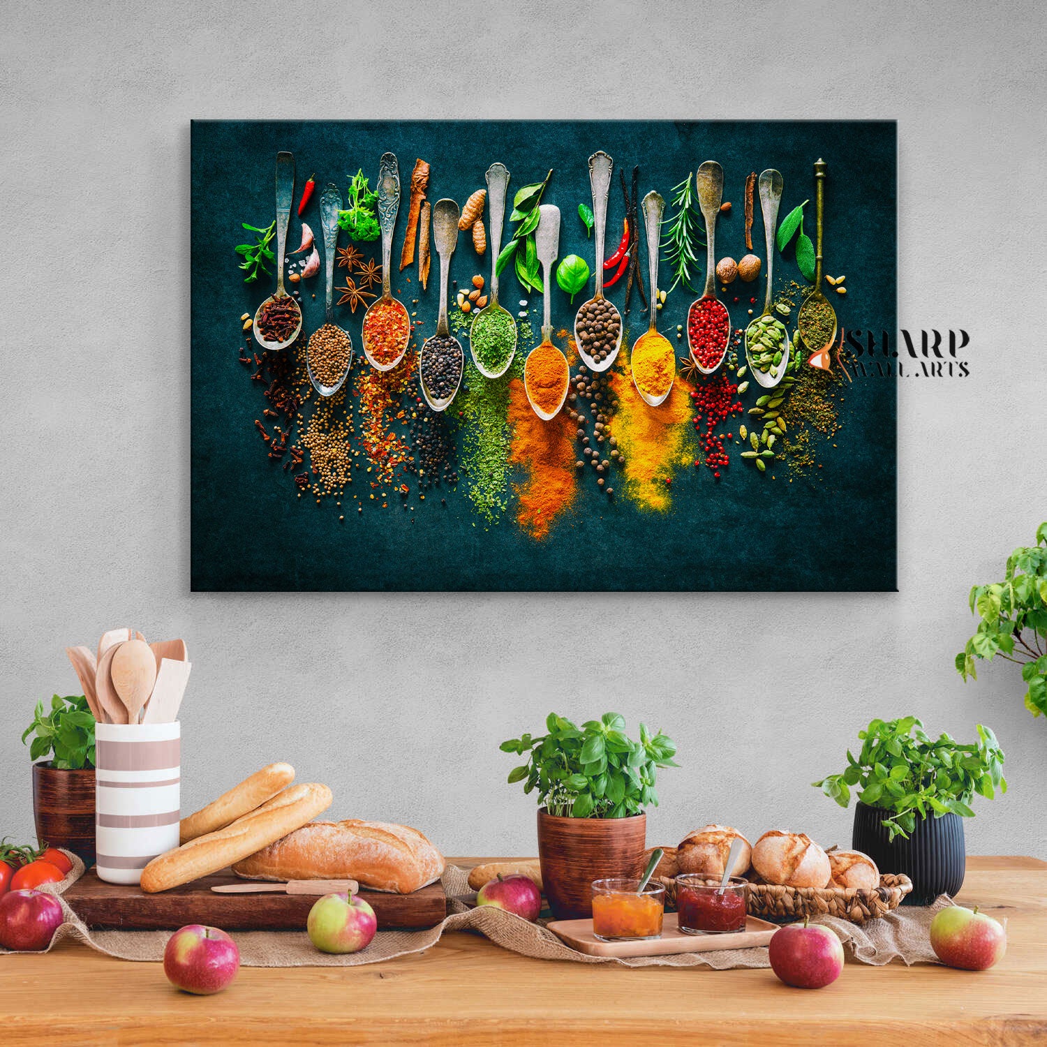 Spices And Herbs Wall Art Canvas