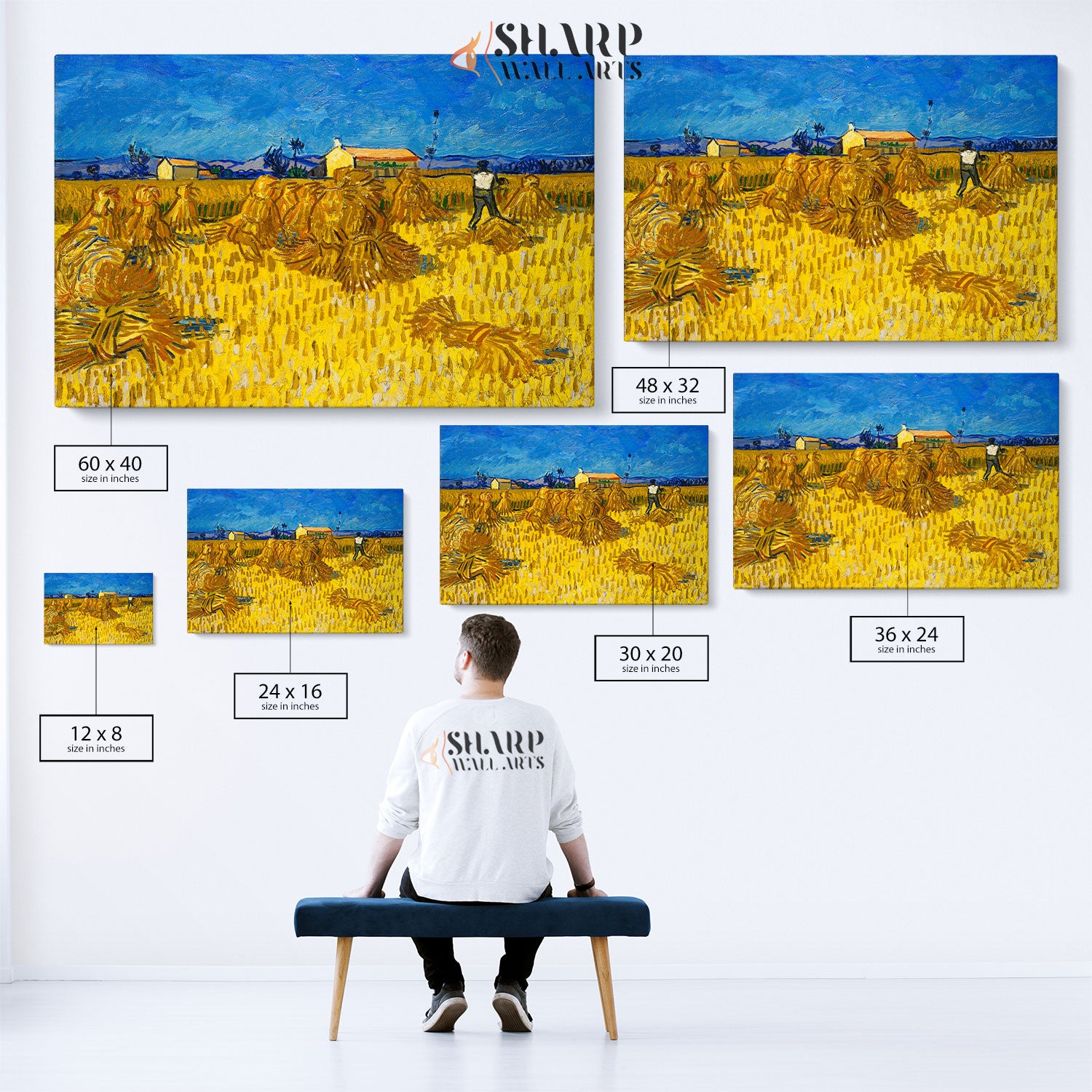 Vincent Van Gogh Corn Harvest In Provence Canvas Wall Art