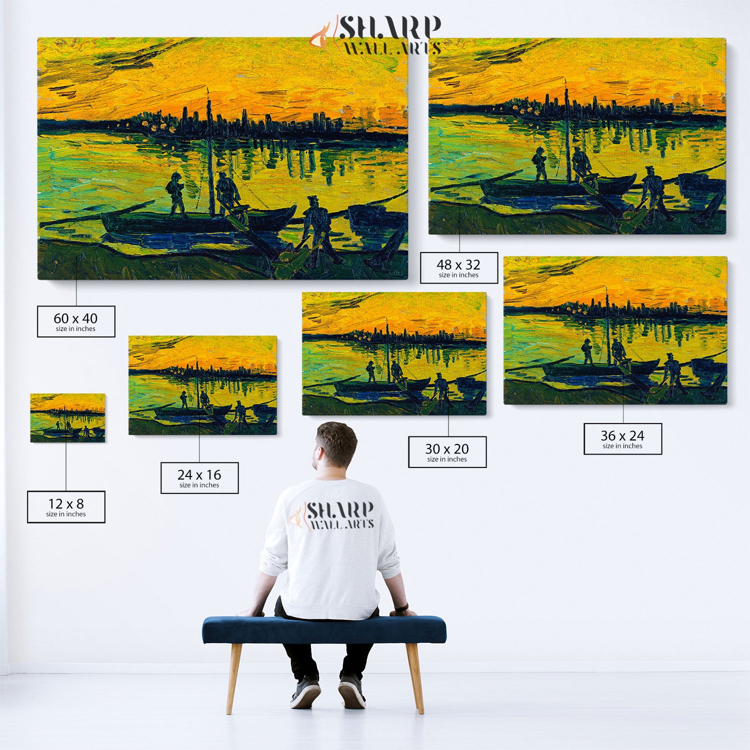 Vincent Van Gogh Coal Barges Canvas Wall Art