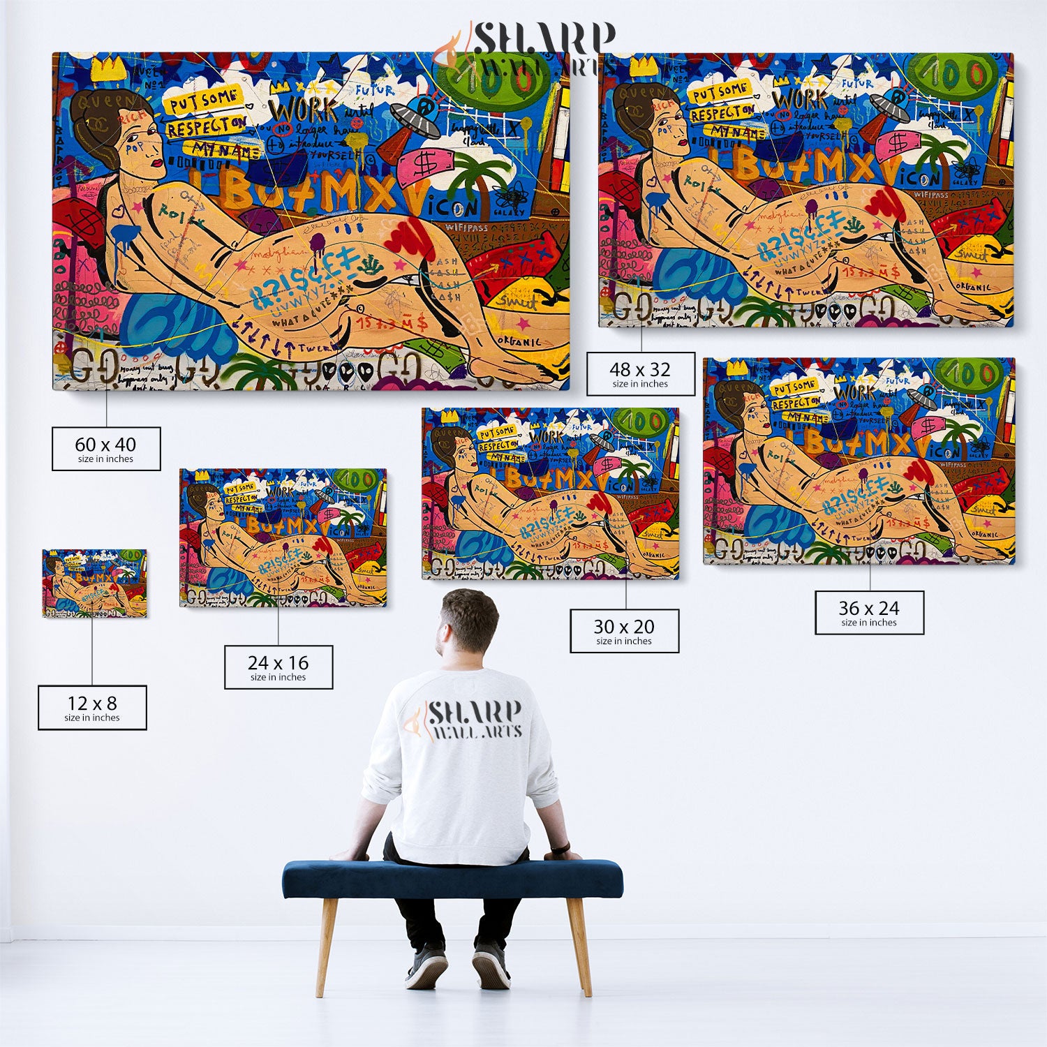 Lying Naked Woman Canvas Wall Art