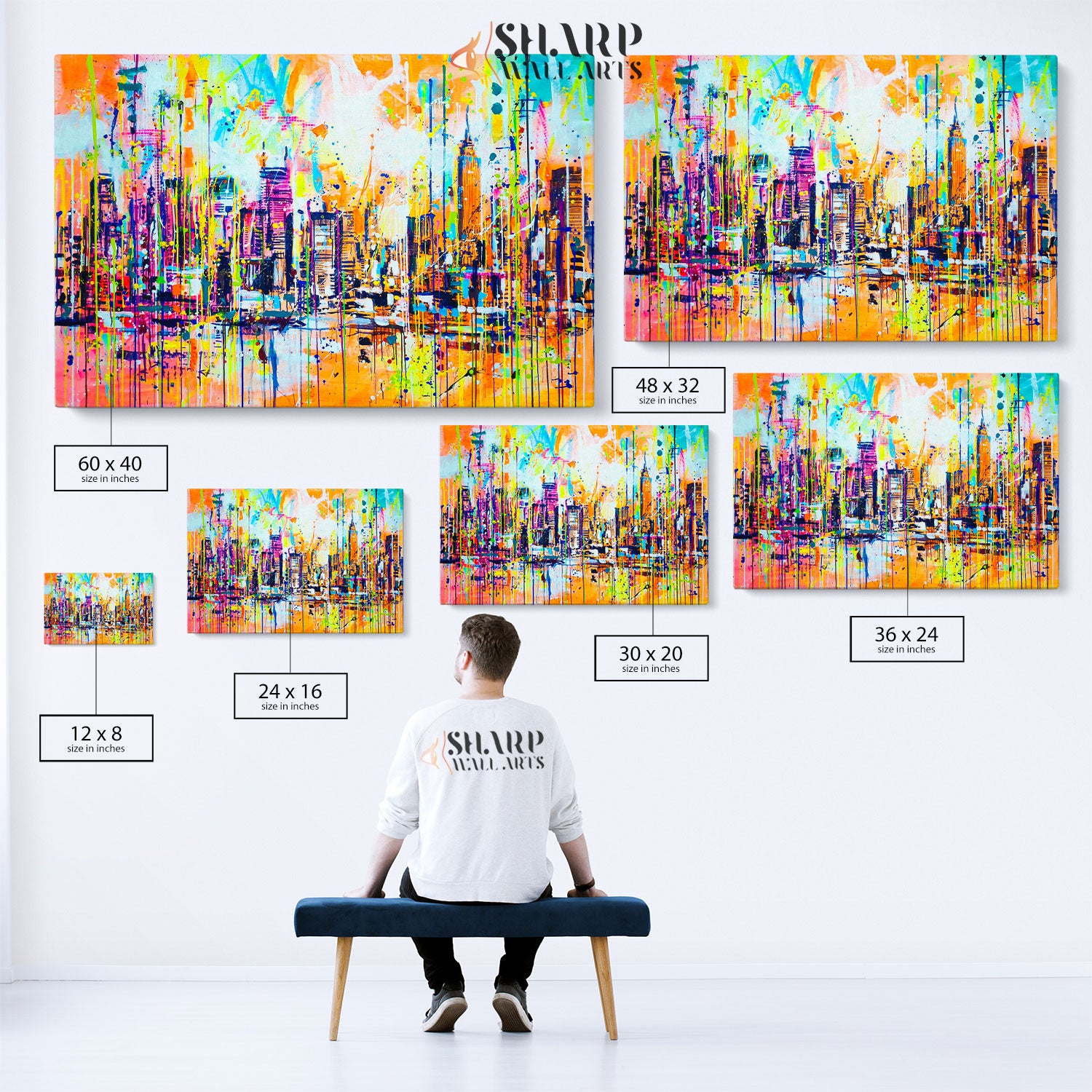 New York City Skyline Abstract Canvas Wall Art