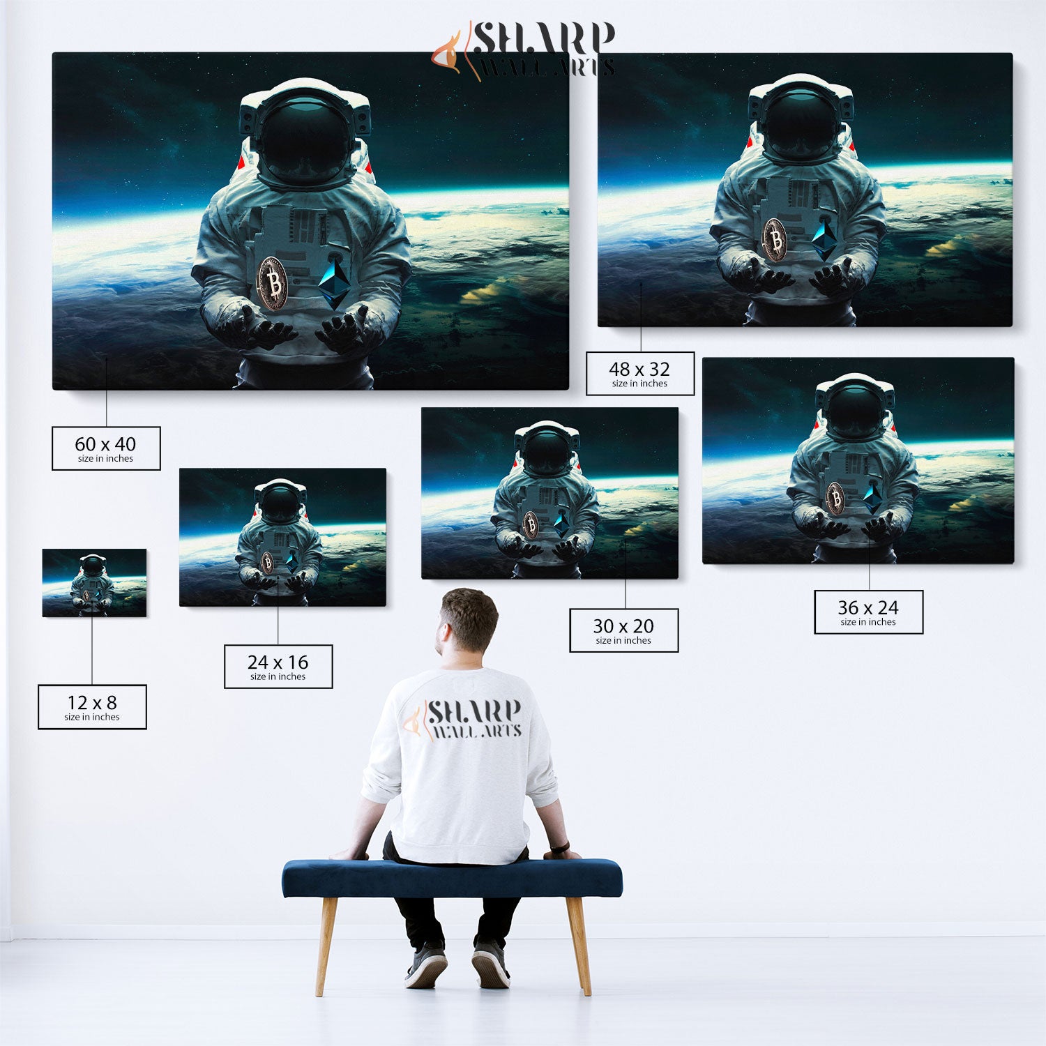 Astronaut In Space Wall Art Canvas