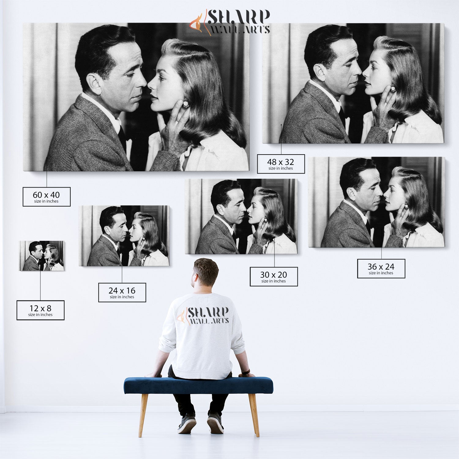 Lauren Bacall And Humphrey Bogart Wall Art Canvas