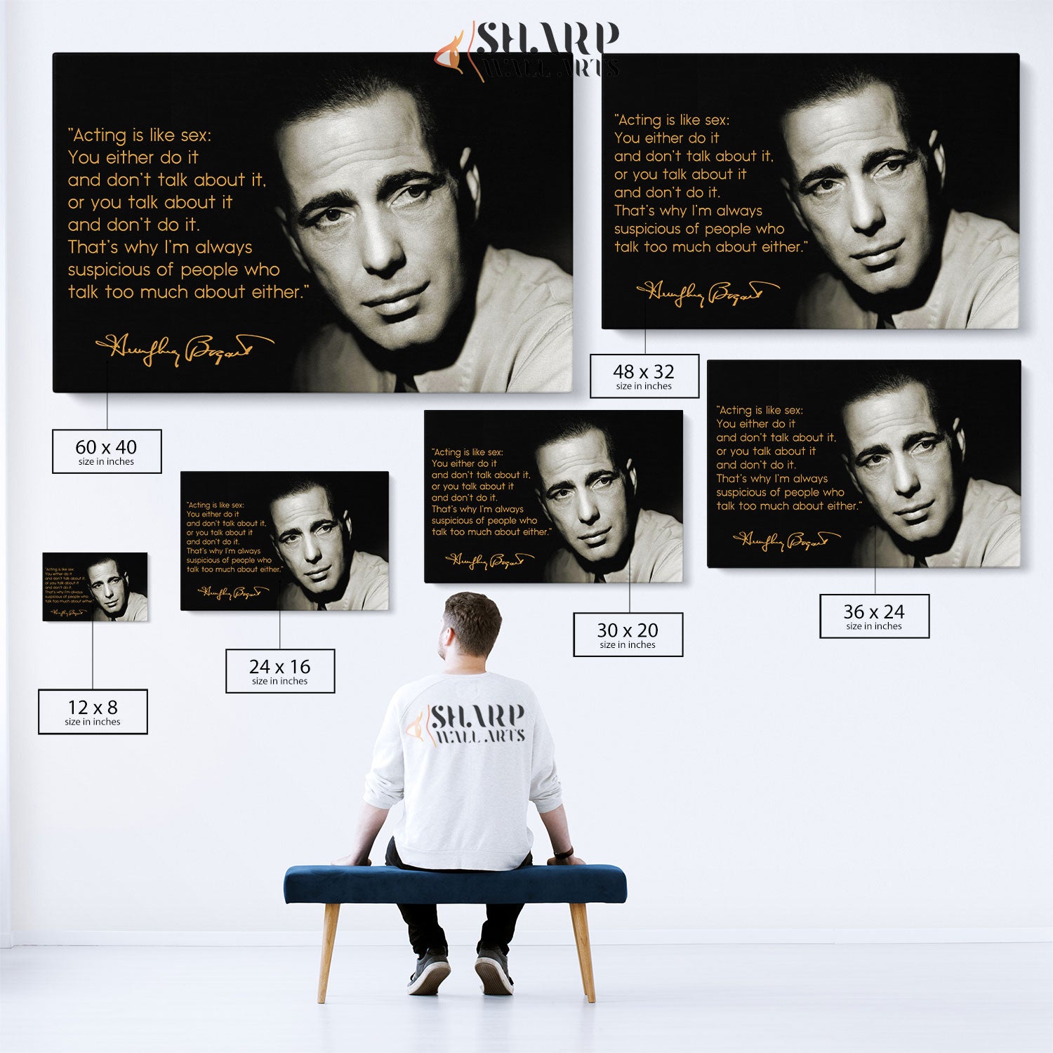 Humphrey Bogart Quote Wall Art Canvas