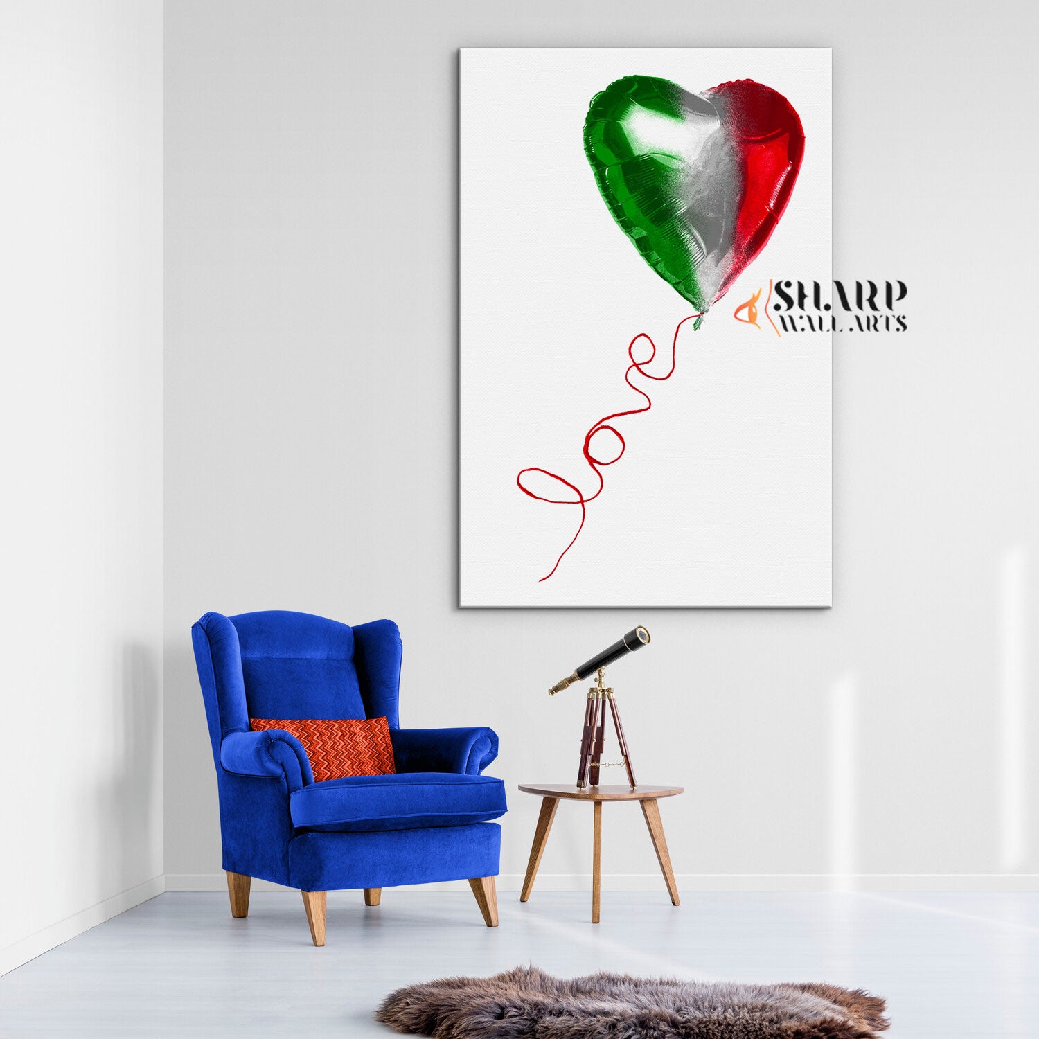 Banksy Heart Balloon Italian Wall Art Canvas
