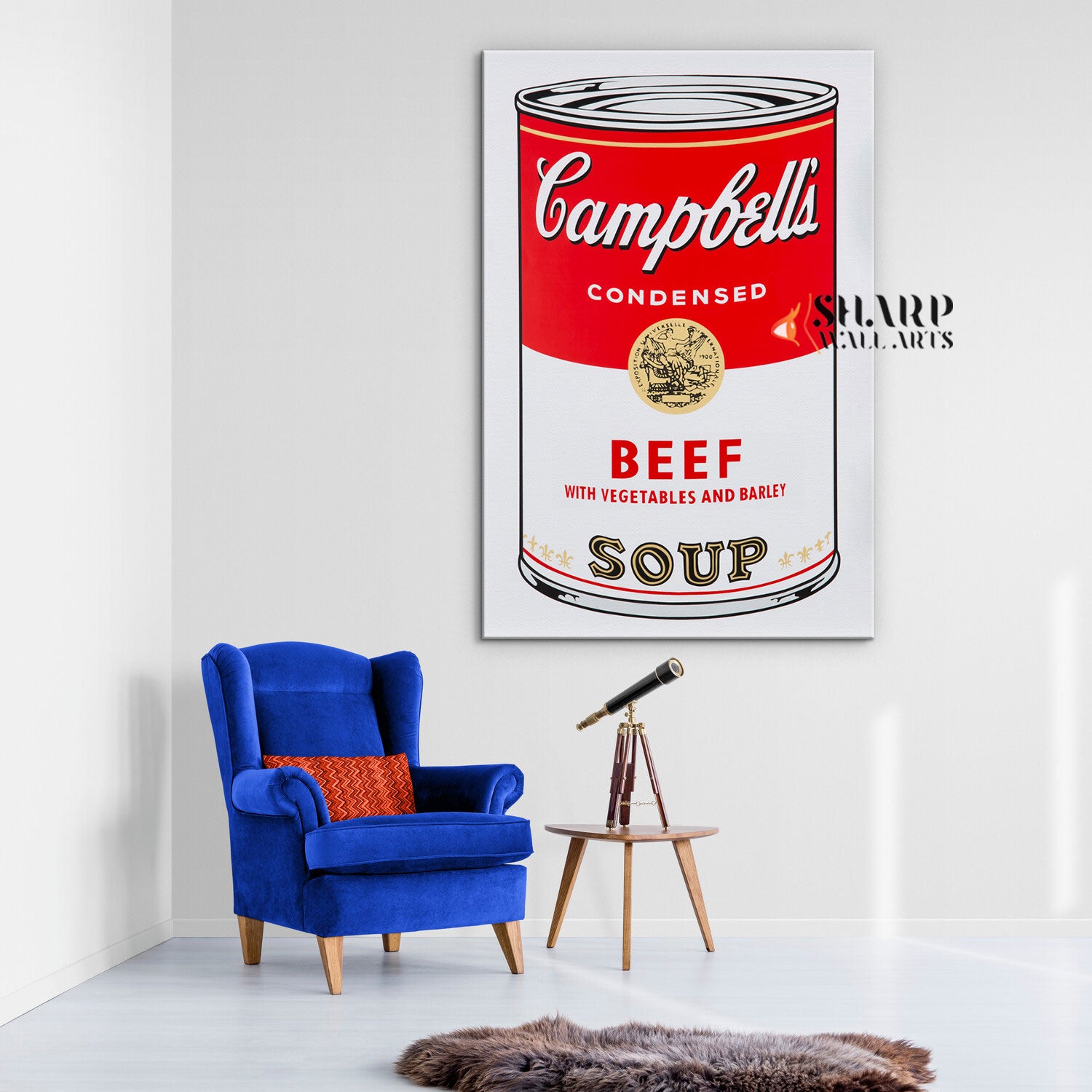 Banksy Campbell’s Soup Beef Canvas Wall Art