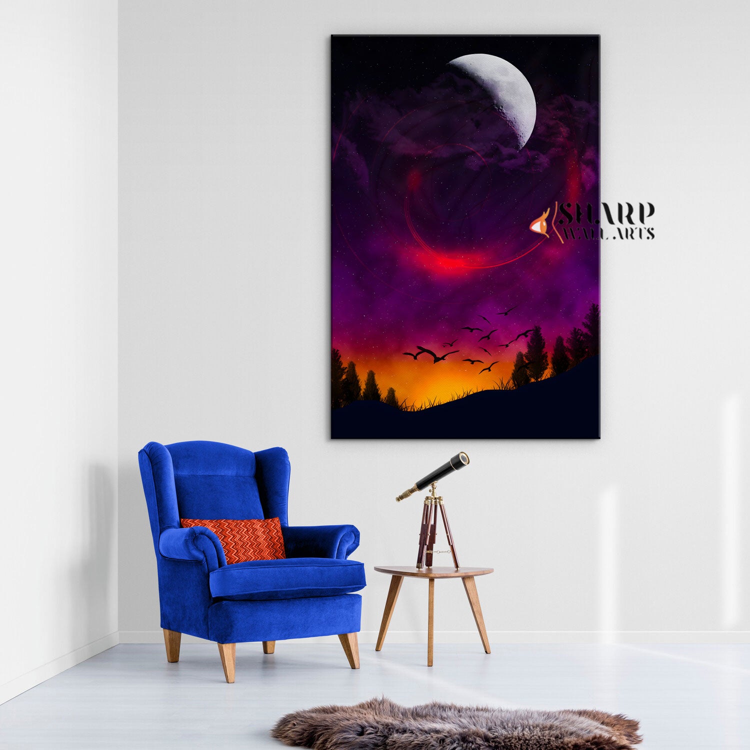 Abstract Moon Painting Canvas Wall Art