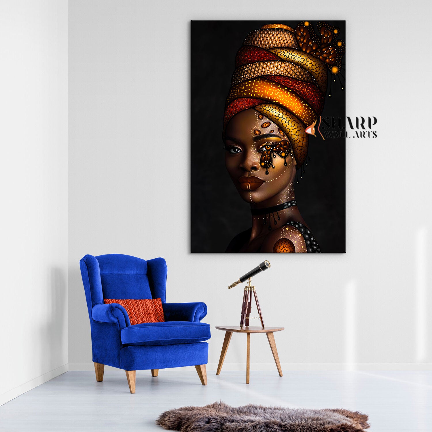 African American Woman Butterfly Canvas Wall Art