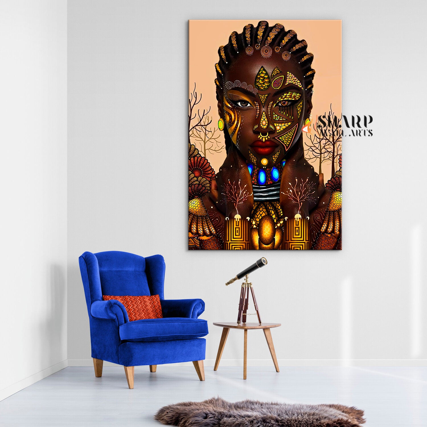 Traditional African Tribal Makeup Canvas Wall Art