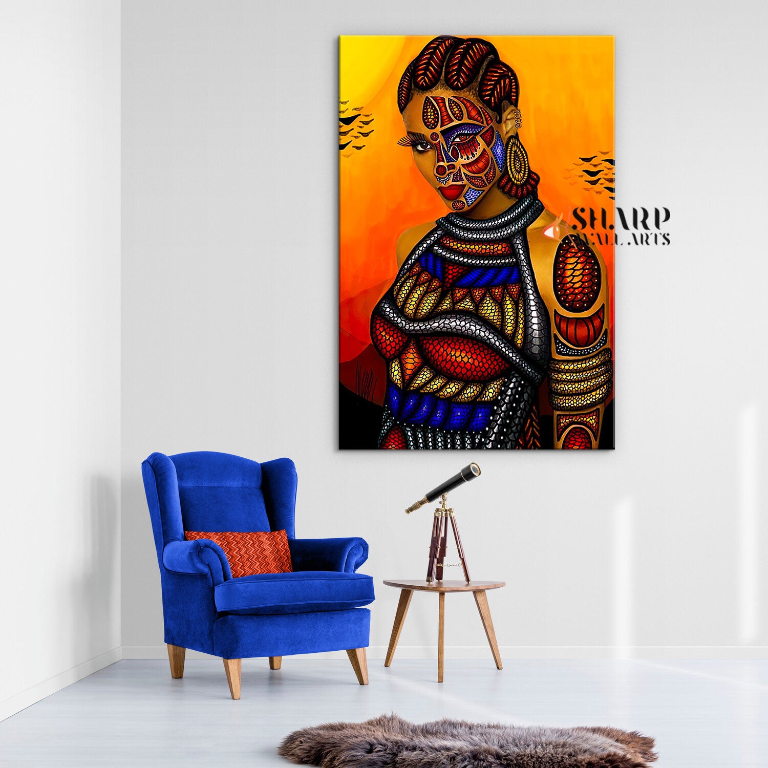 African Tribal Woman Canvas Wall Art