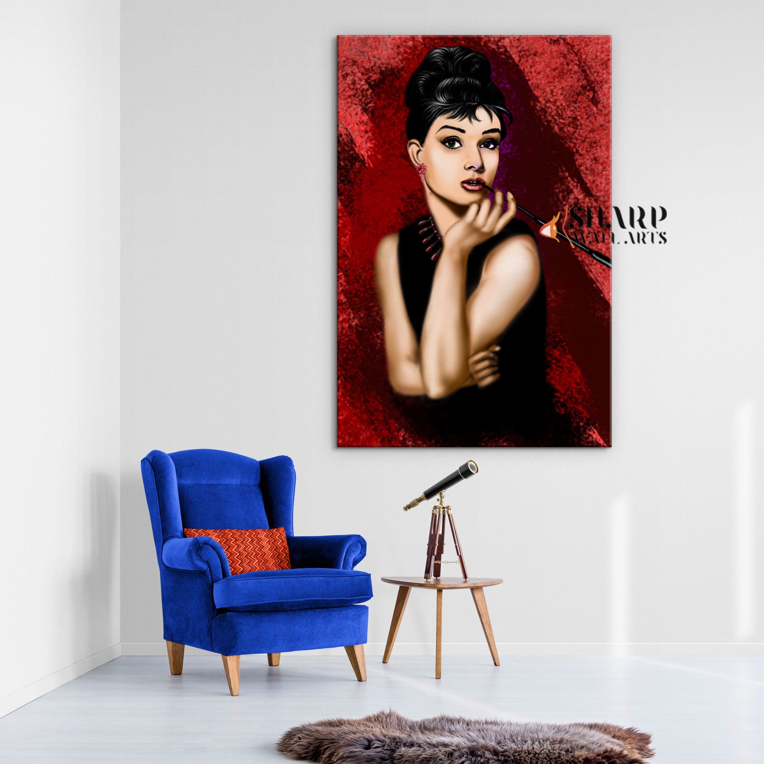 Audrey Hepburn Portrait Wall Art Canvas
