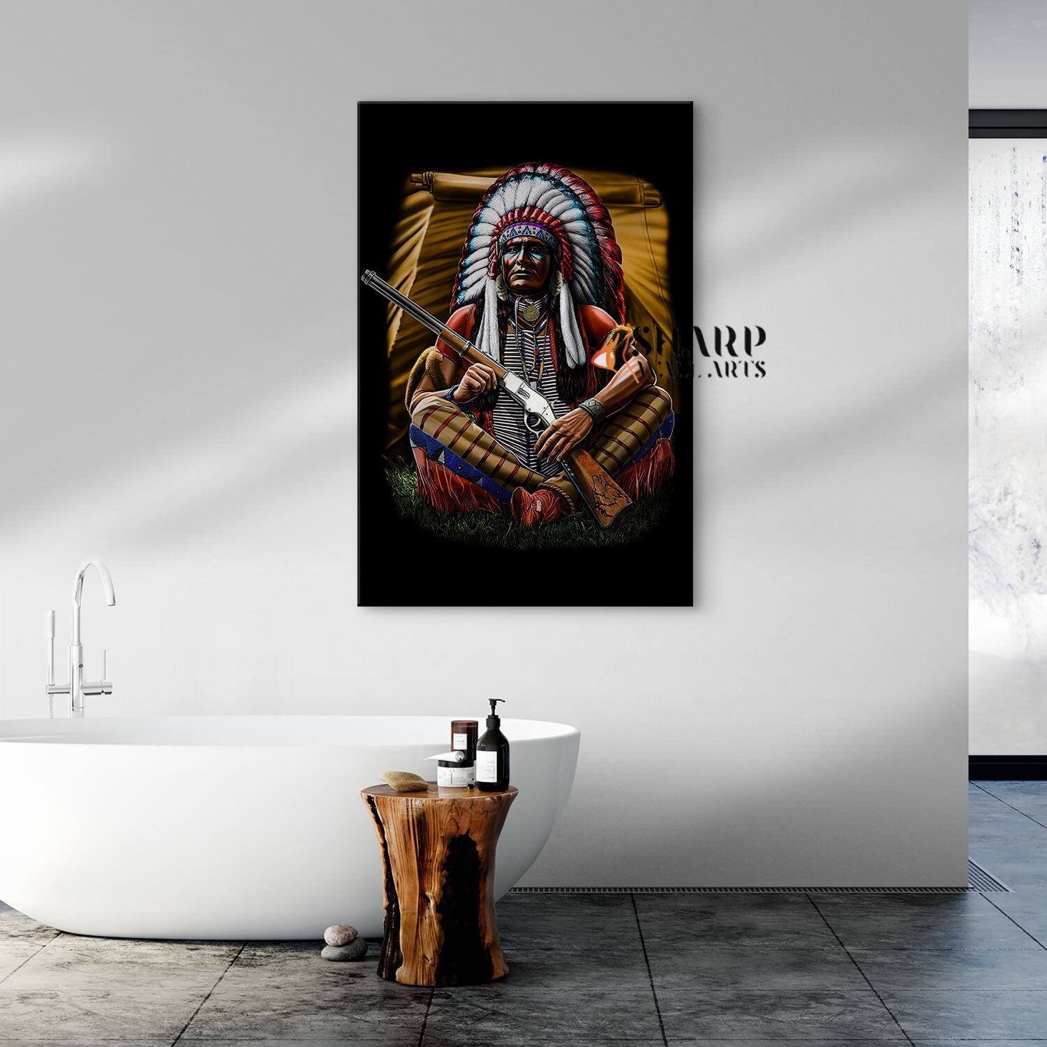 Native American Chief Wall Art Canvas