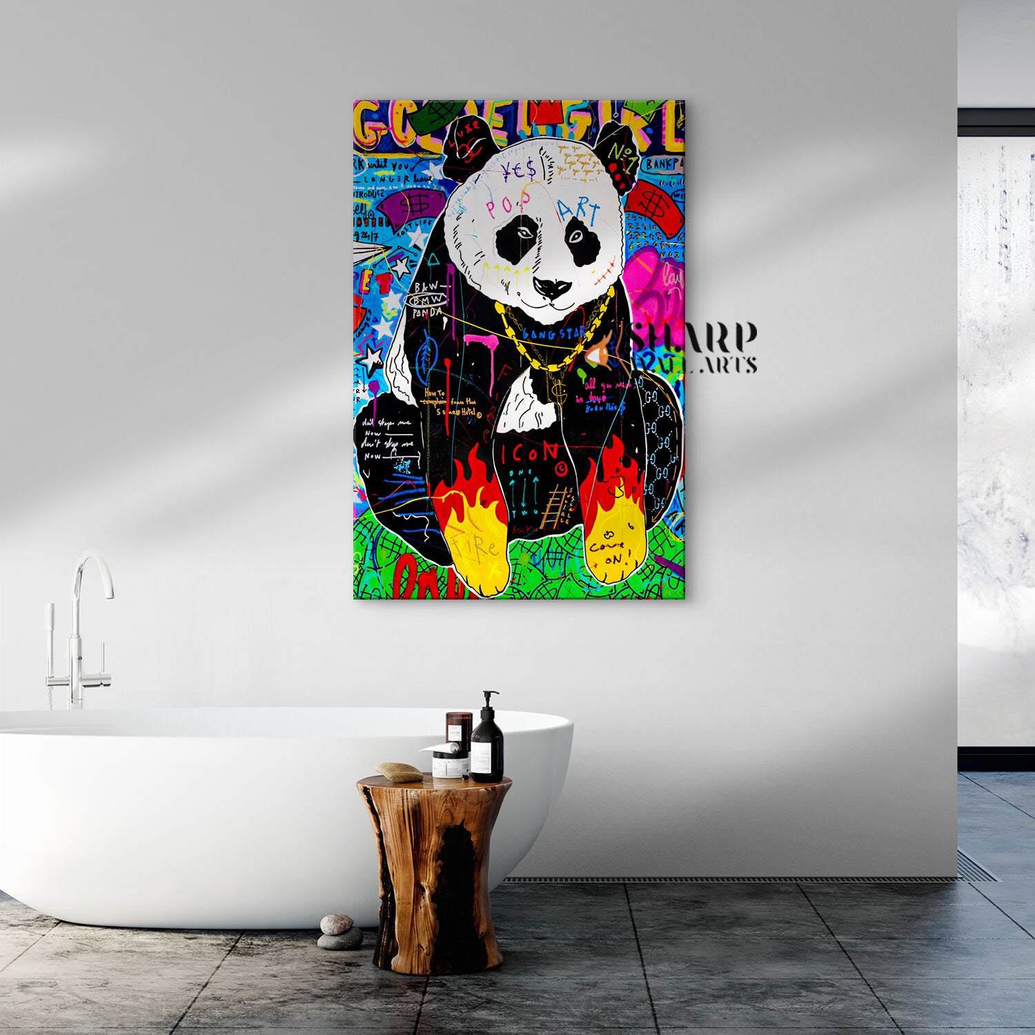 Fire Panda Canvas Wall Art