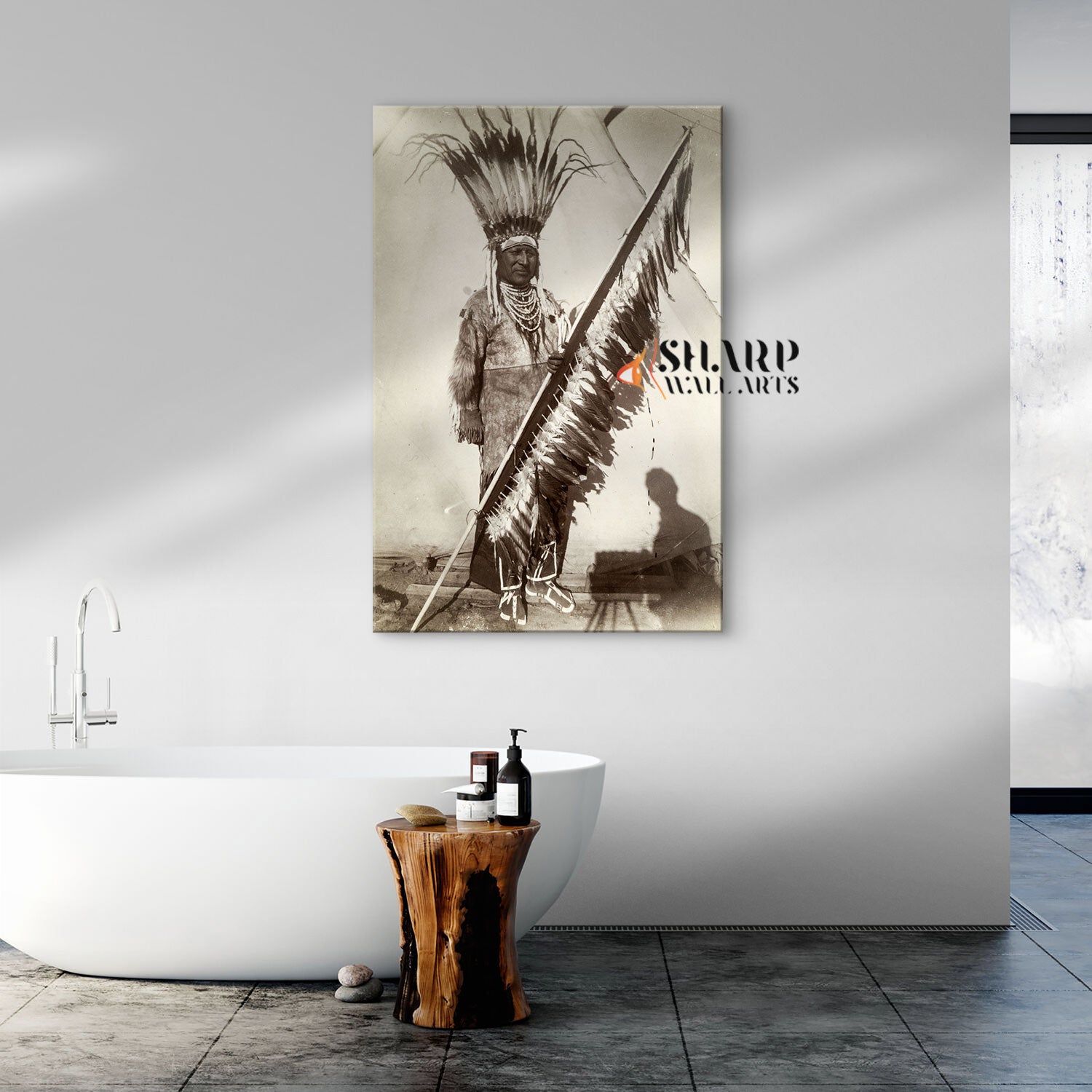 Famous Native American Chief Vintage Canvas Wall Art
