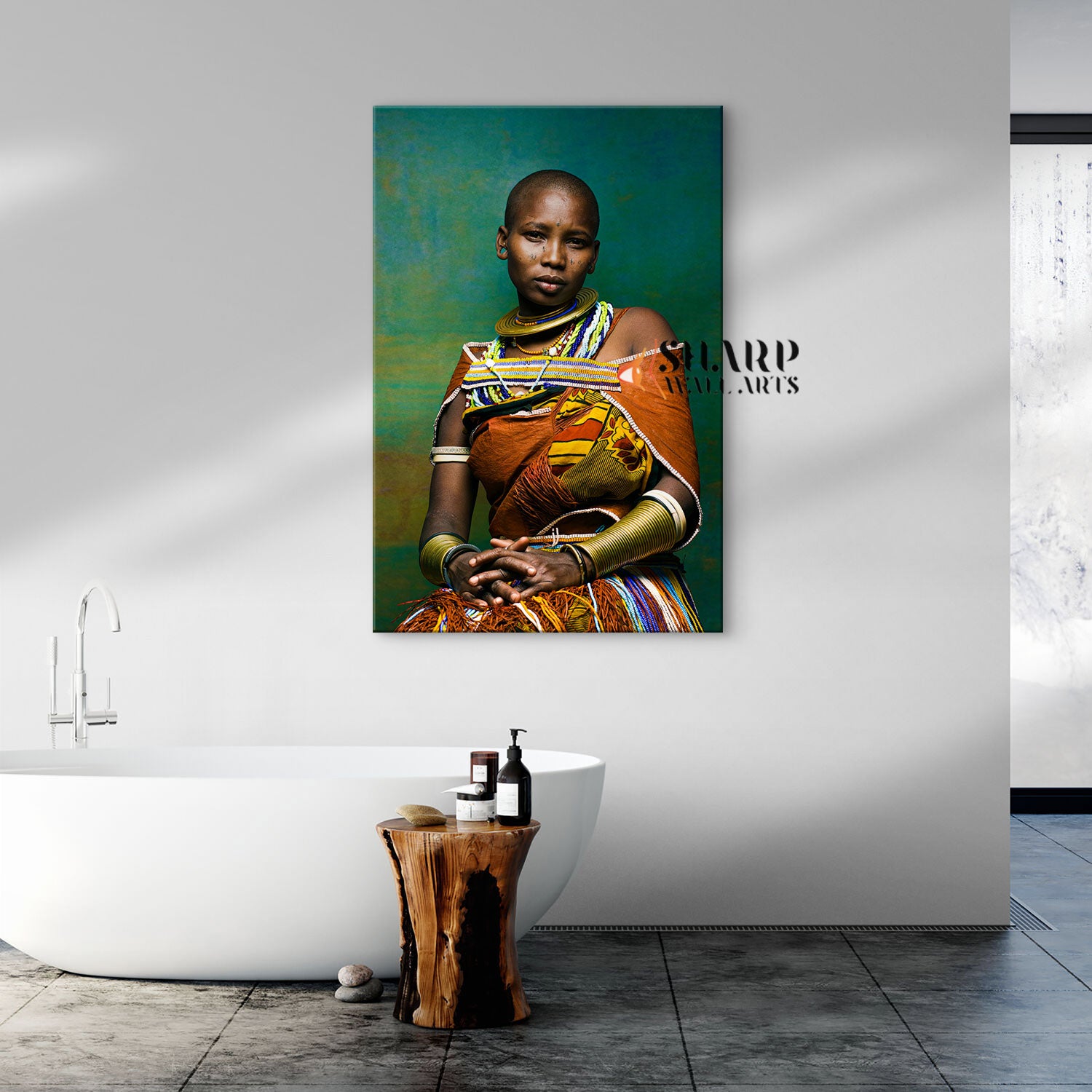 African Tribal Woman Portrait Canvas Wall Art