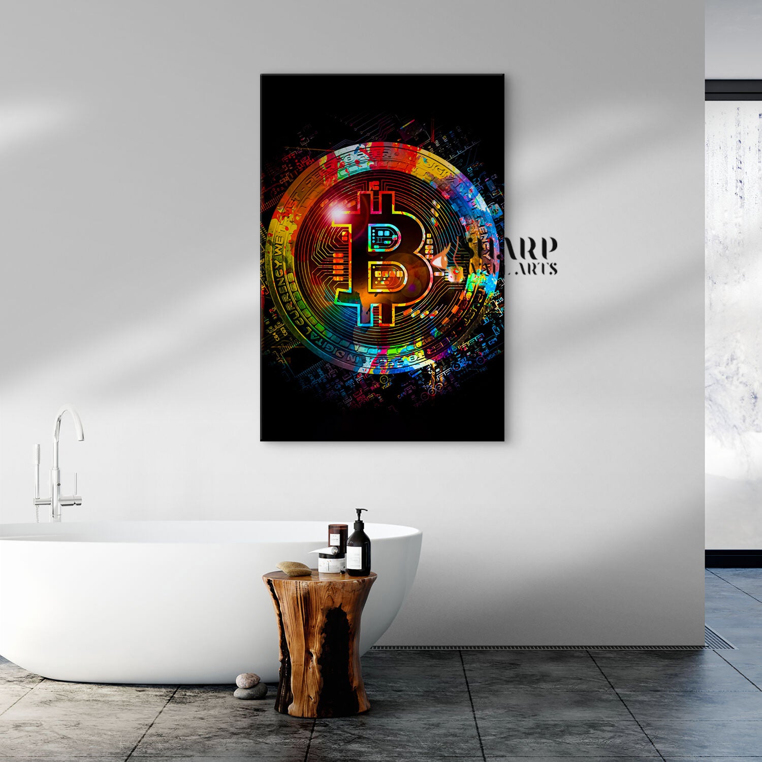 Bitcoin Colorful Canvas Wall Art