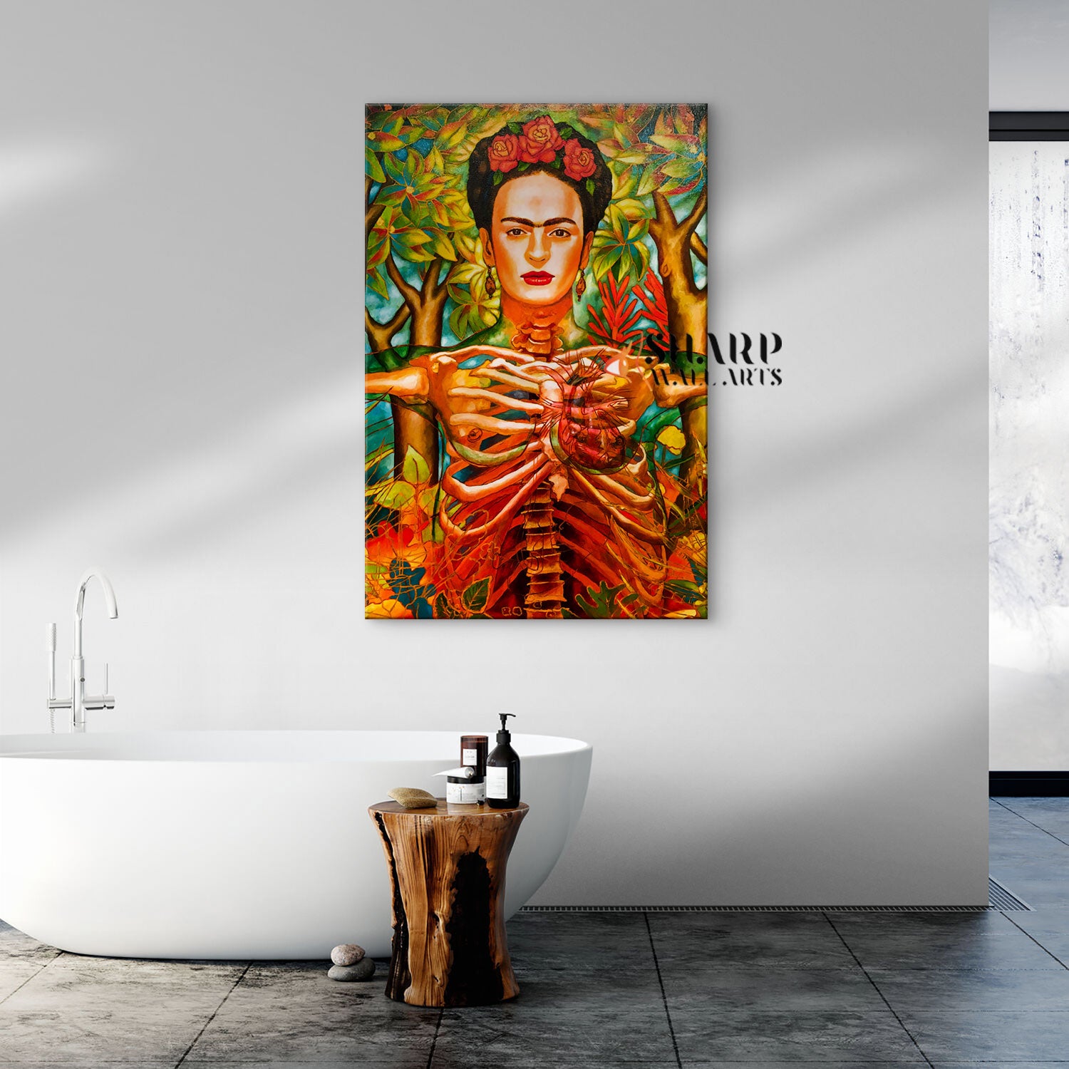 Frida Kahlo Heart Painting Canvas Wall Art