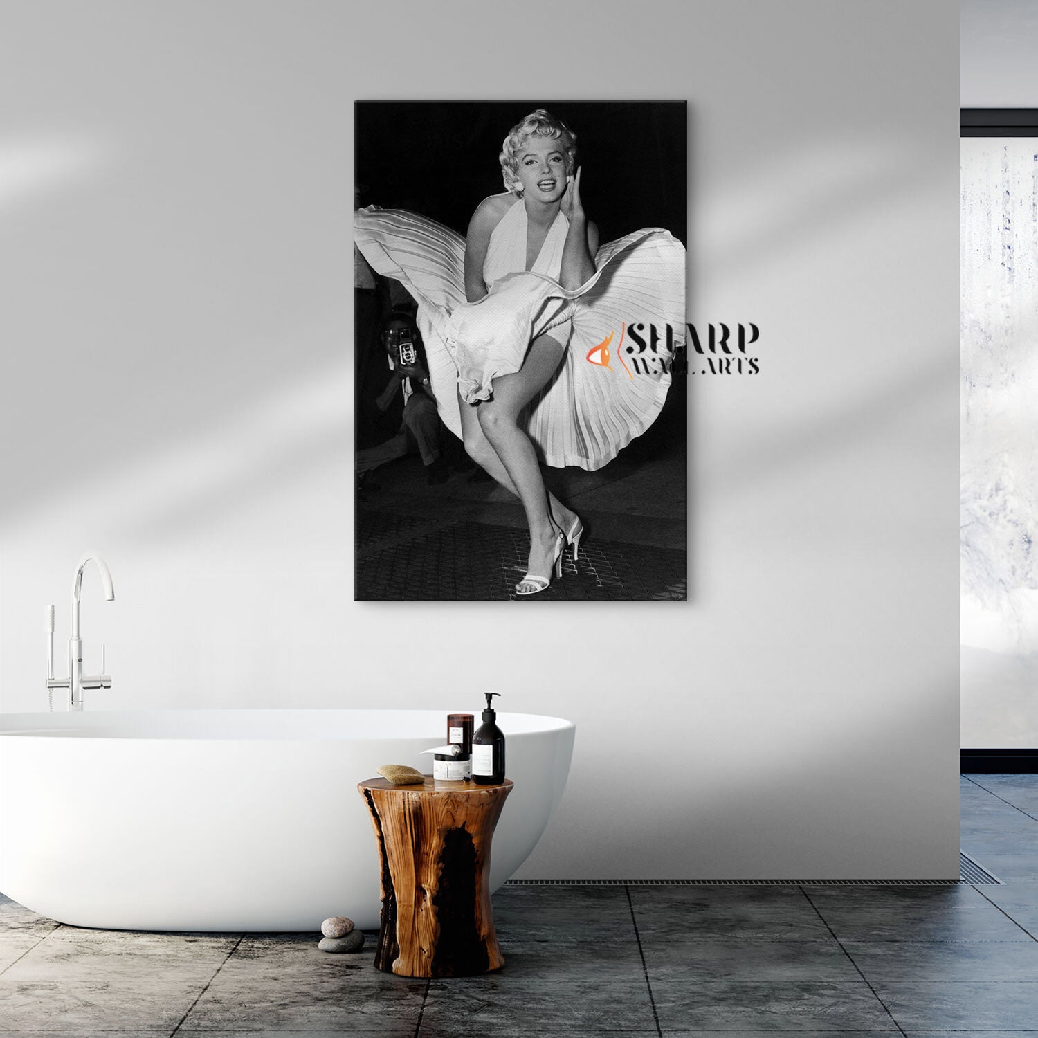 Marilyn Monroe Famous White Dress Photo Wall Art Canvas