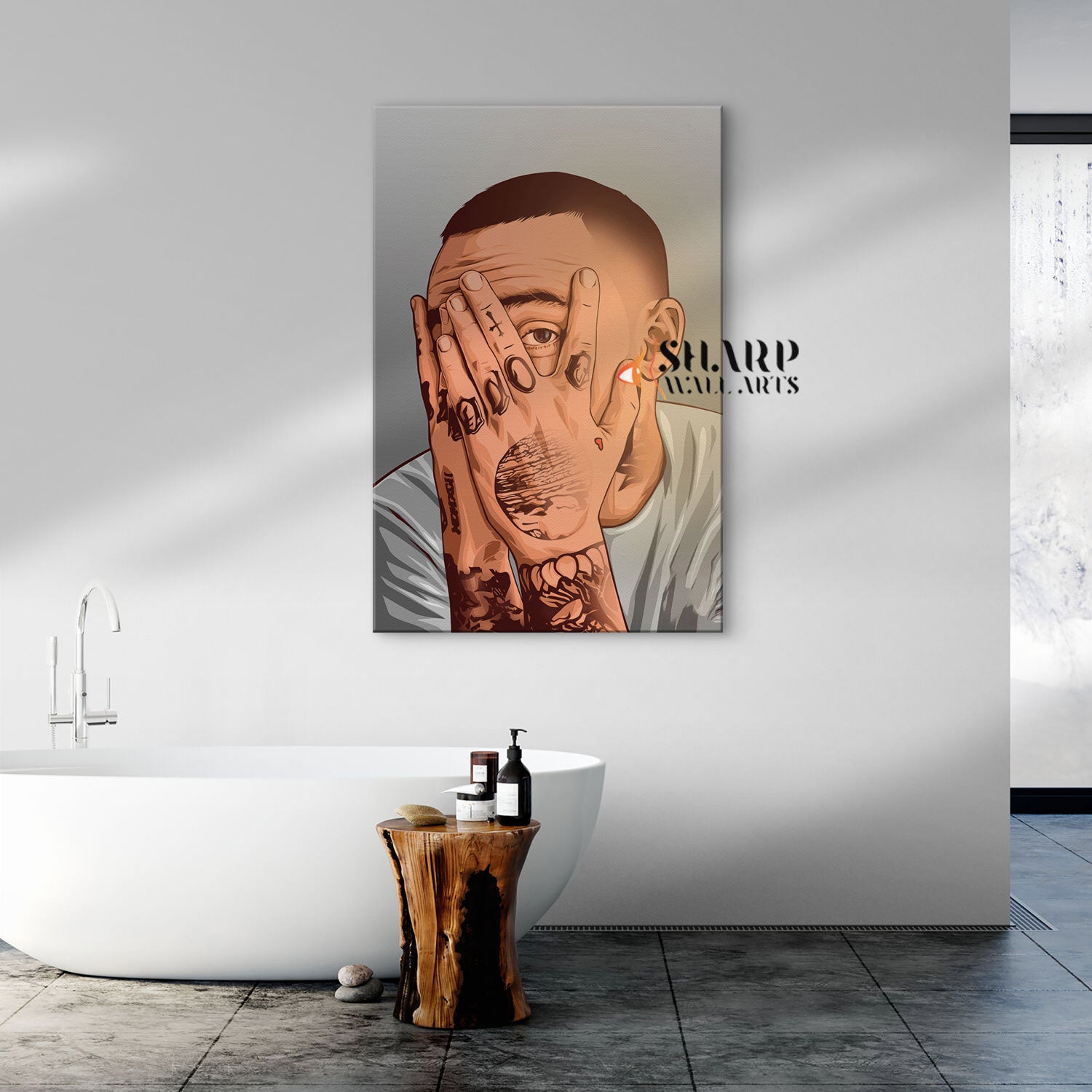 Mac Miller Portrait Tattoo Wall Art Canvas