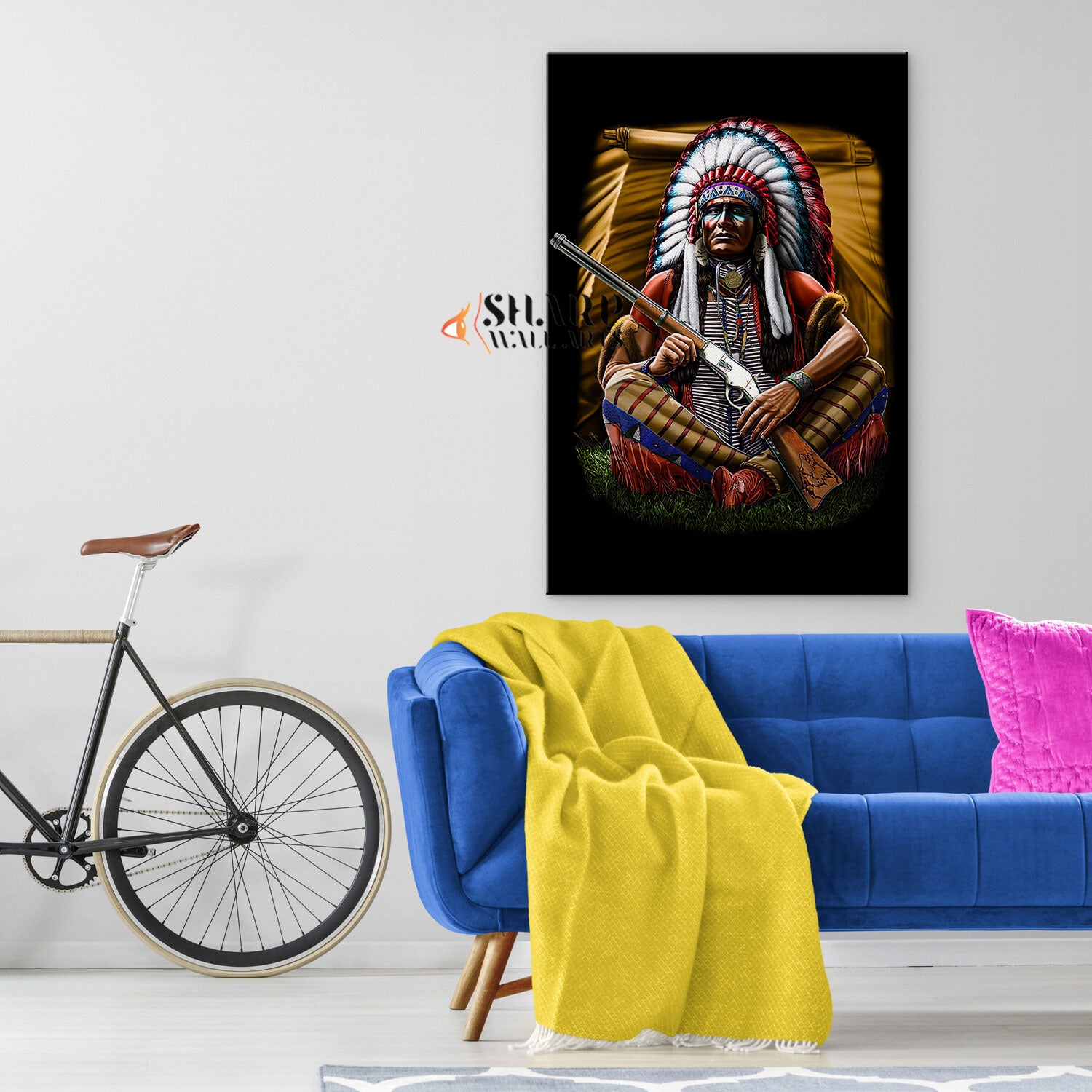 Native American Chief Wall Art Canvas