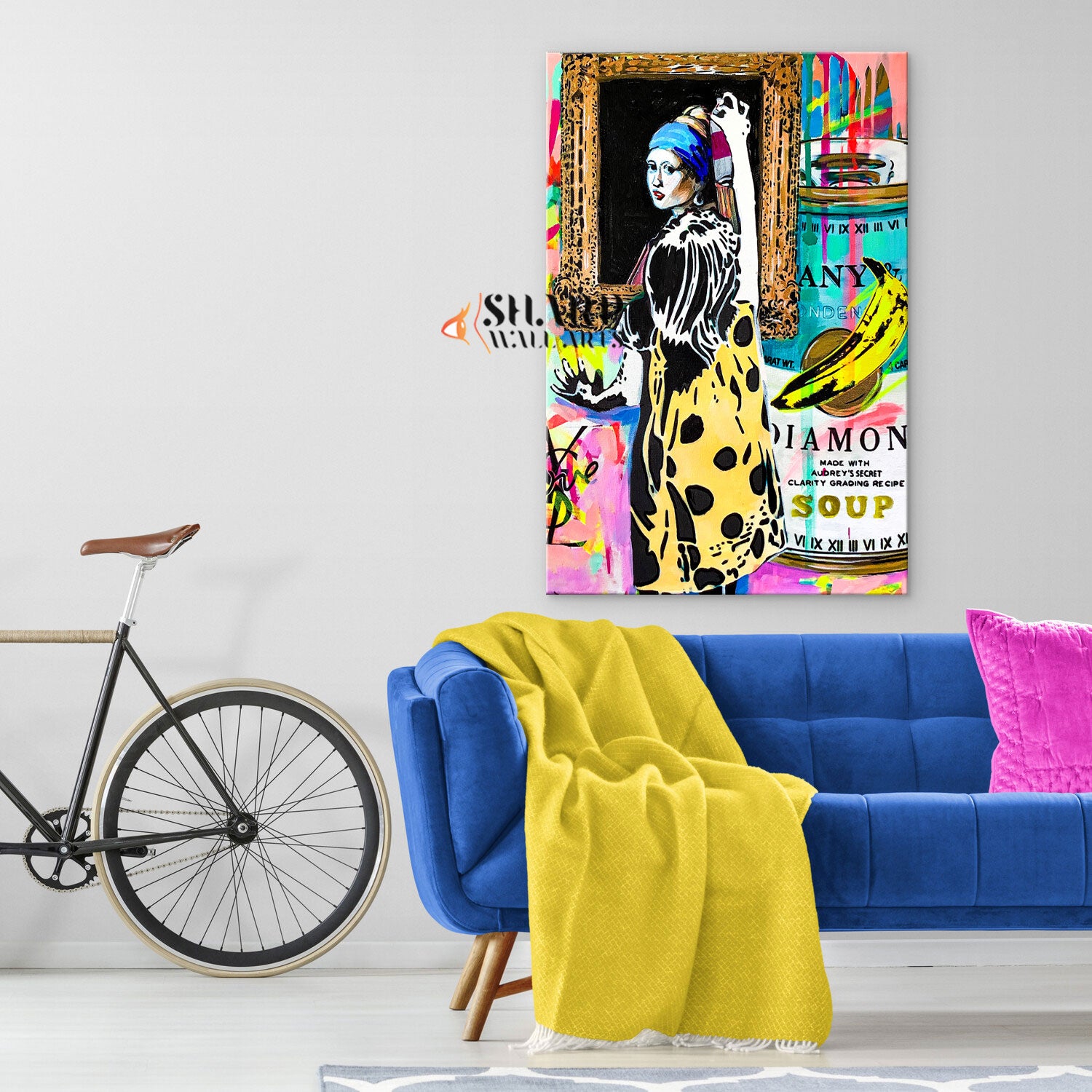 Girl With A Pearl Earring Graffiti Canvas Wall Art
