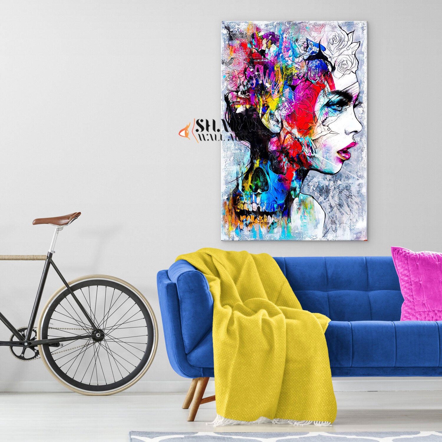 Electro Girl Canvas Wall Art