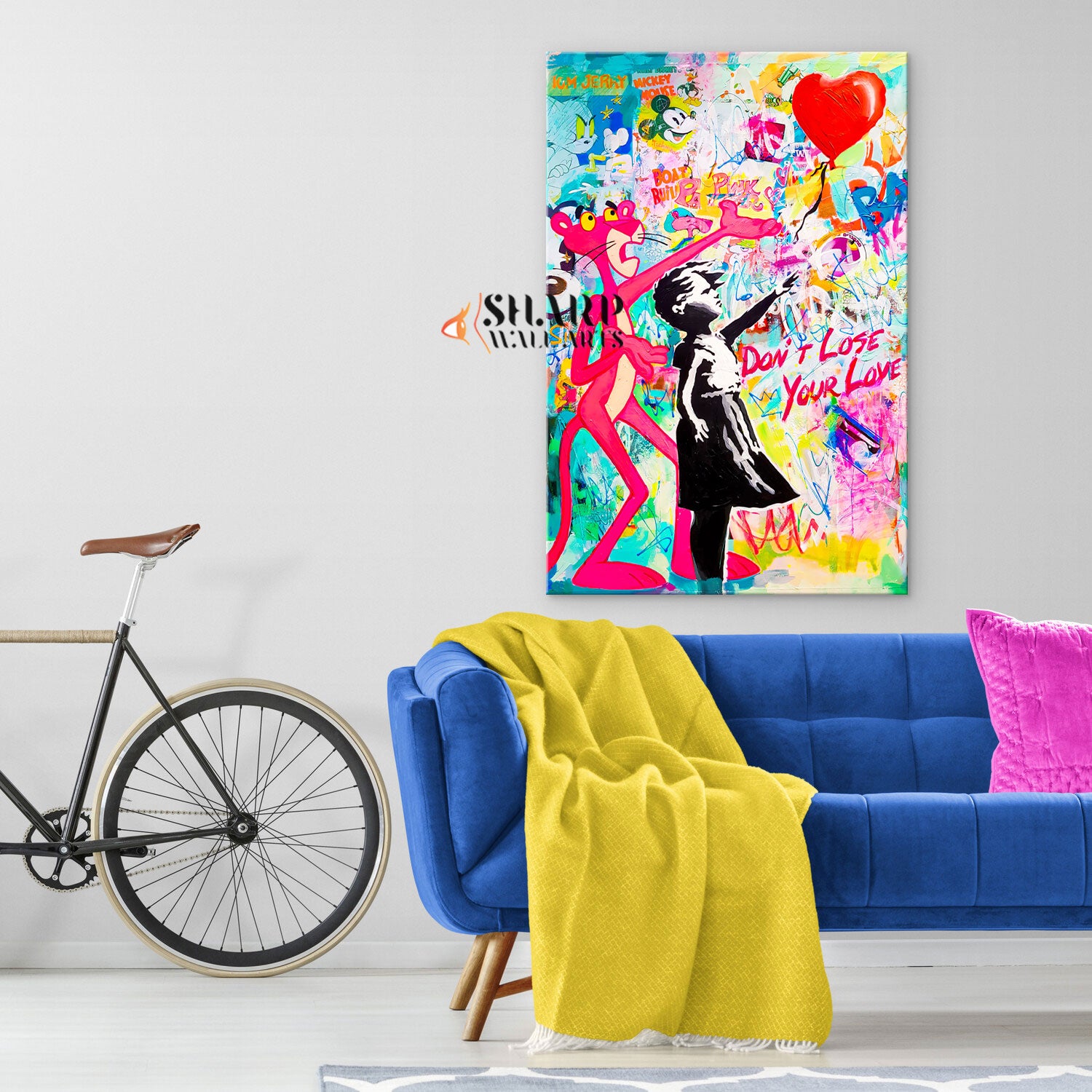 Banksy Balloon Girl Don't Lose Your Love Canvas Wall Art