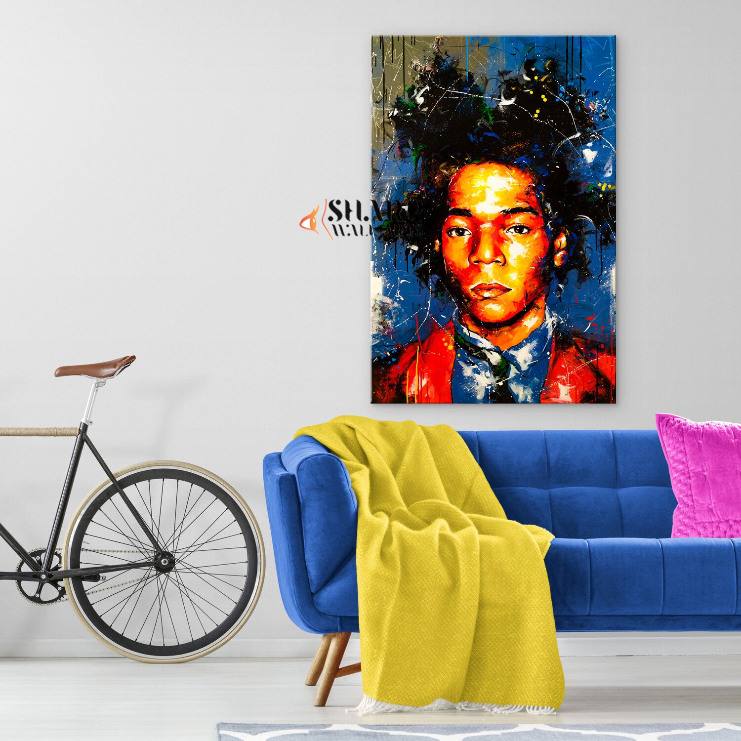 Jean Michel Basquiat Portrait Canvas Wall Art