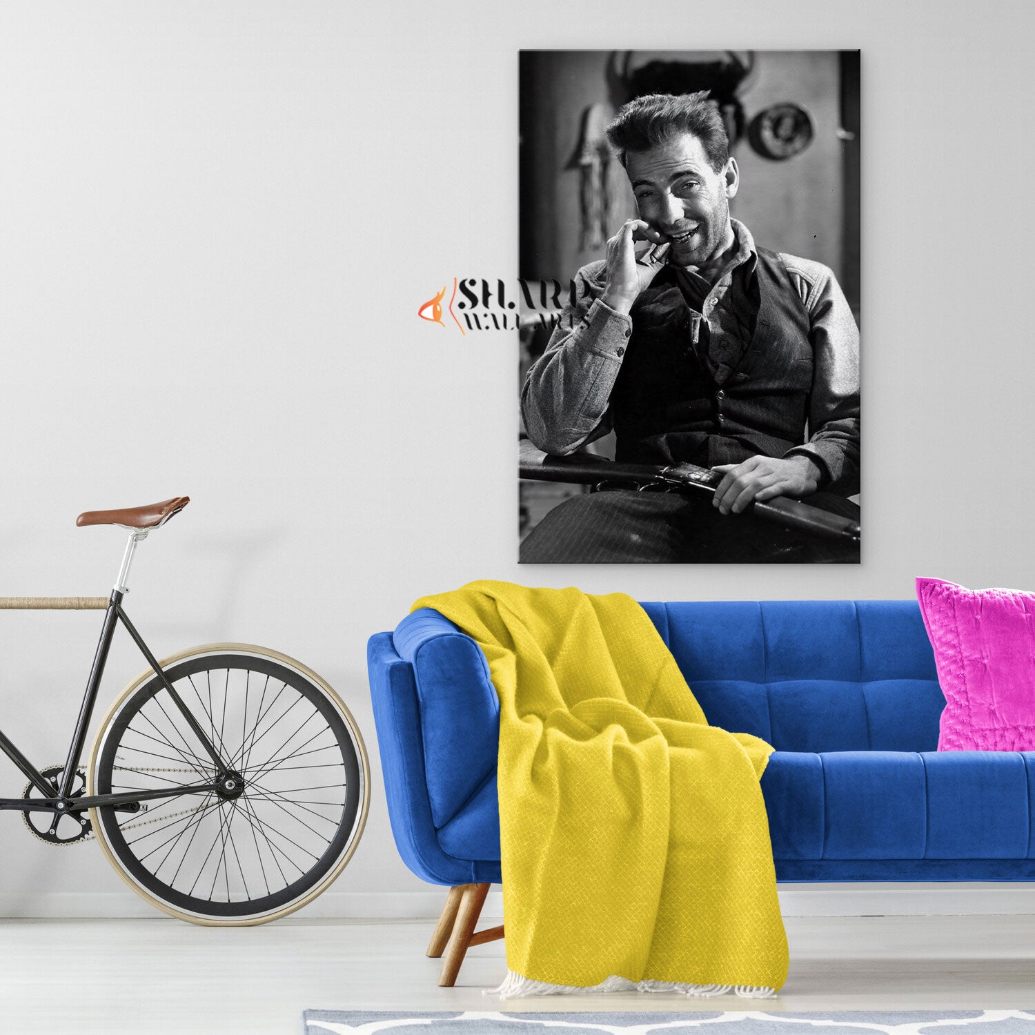 Humphrey Bogart Smoking Wall Art Canvas