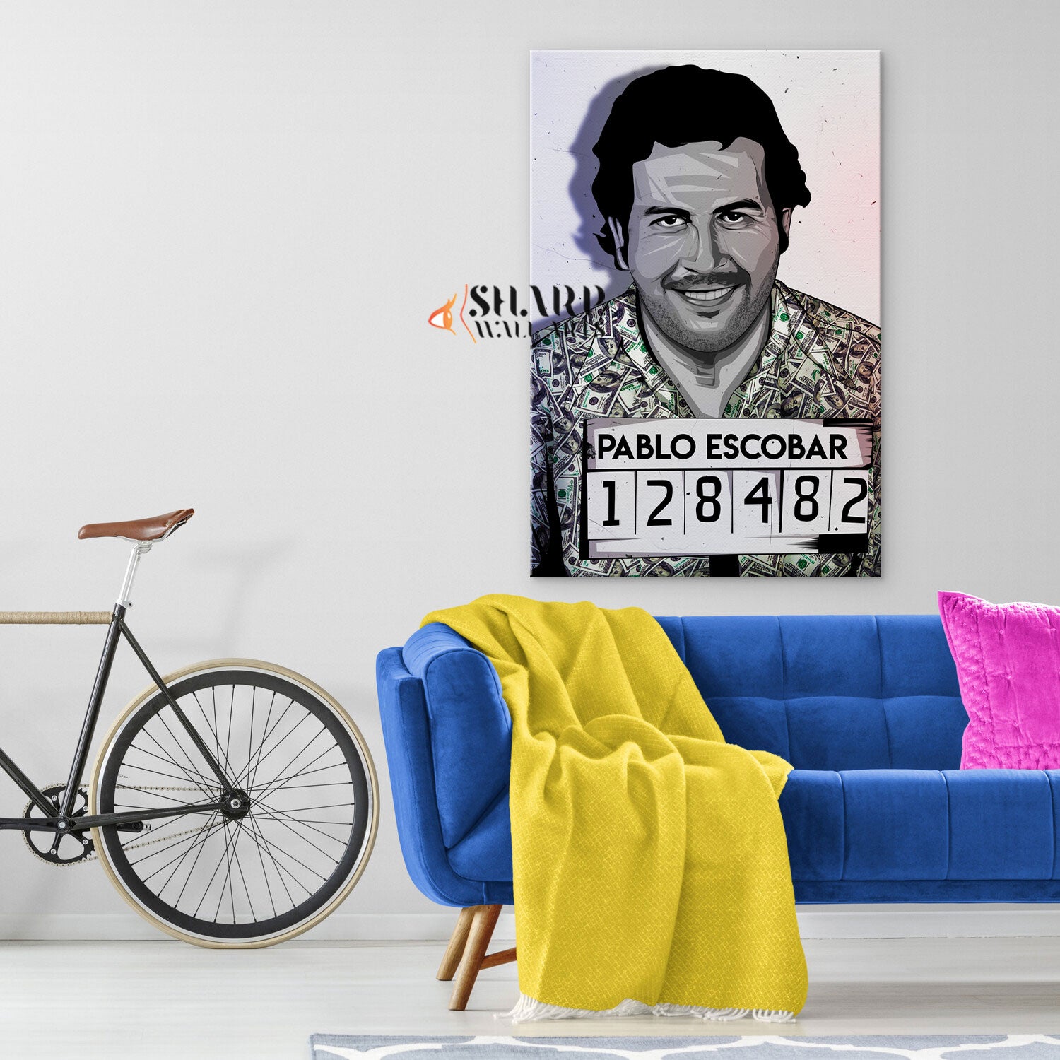 Pablo Escobar Mugshot Wall Art Canvas