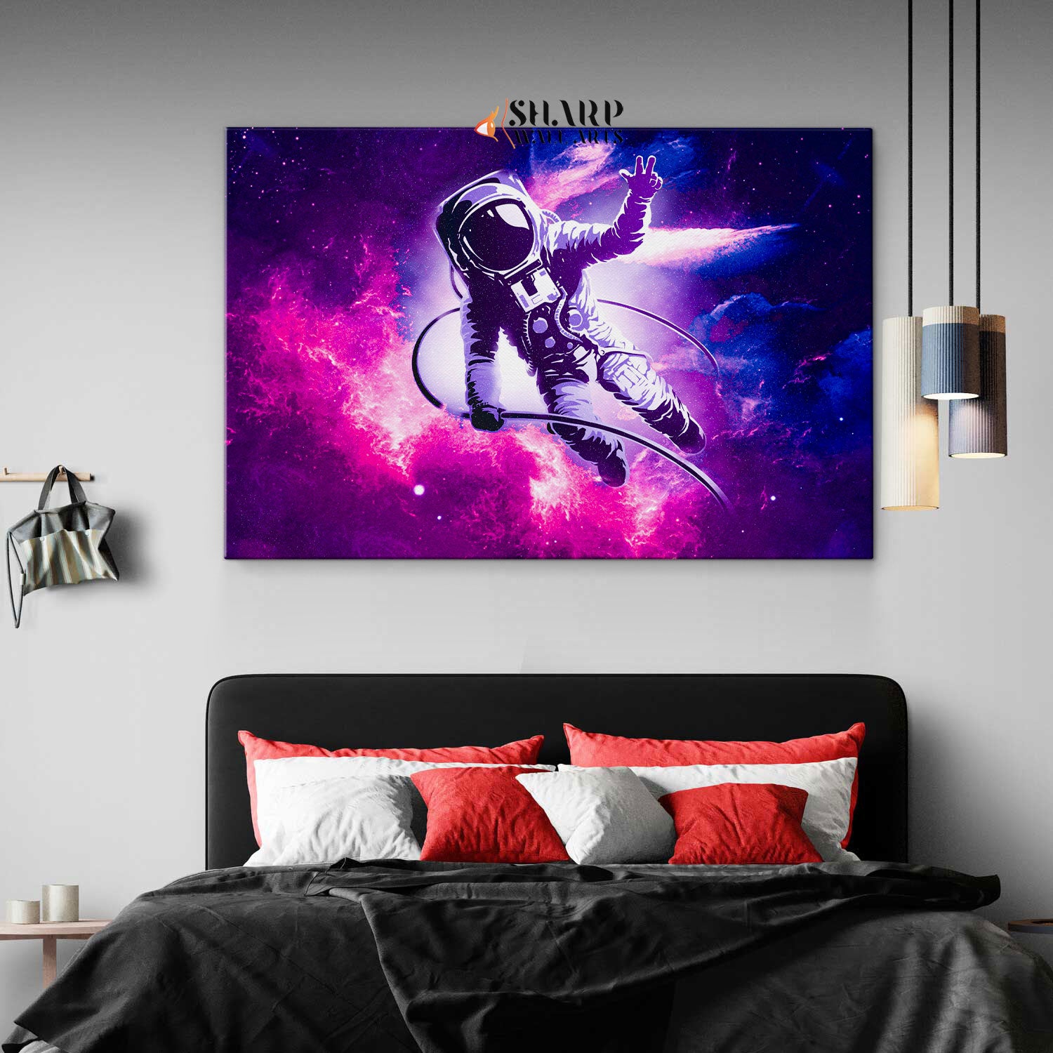 Astronaut In Space Nebula Wall Art Canvas