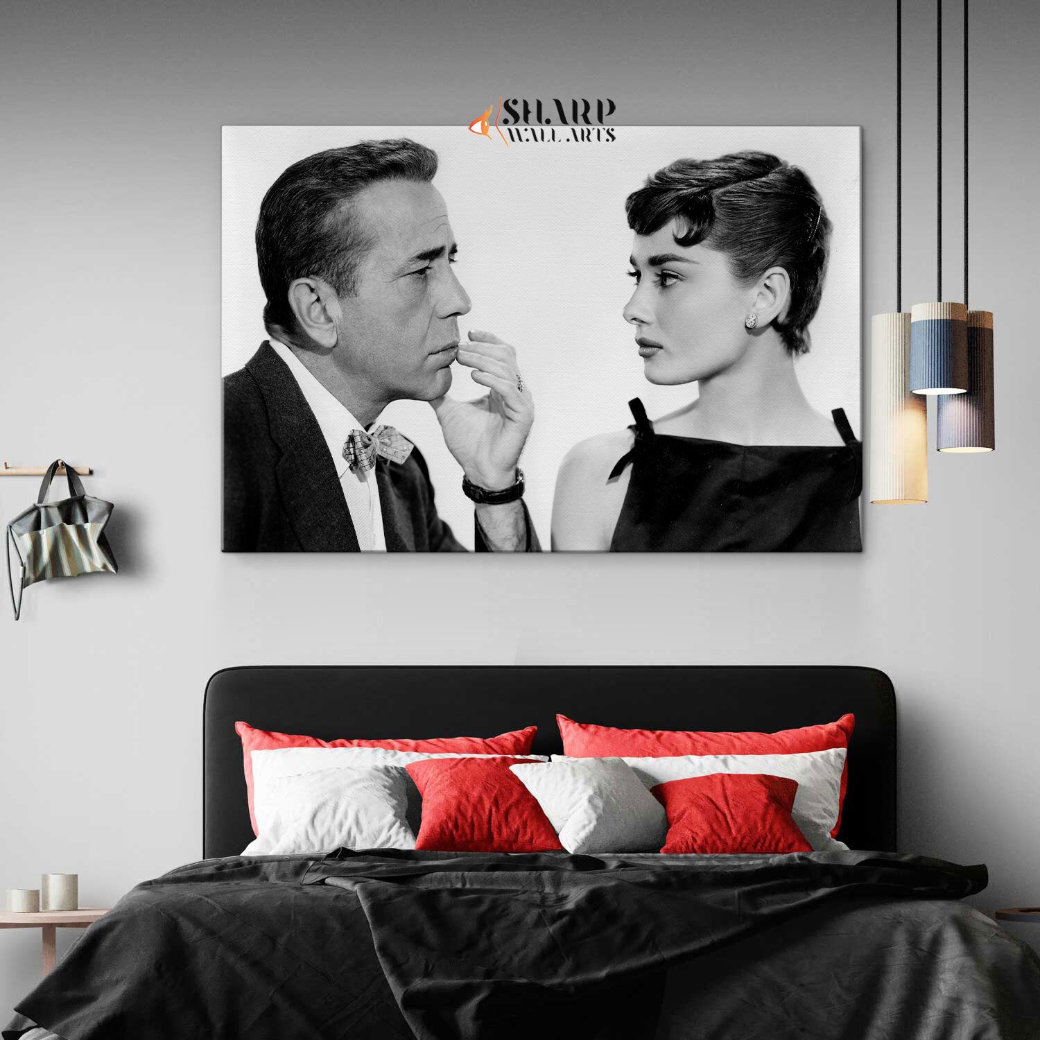 Audrey Hepburn And Humphrey Bogart Wall Art Canvas