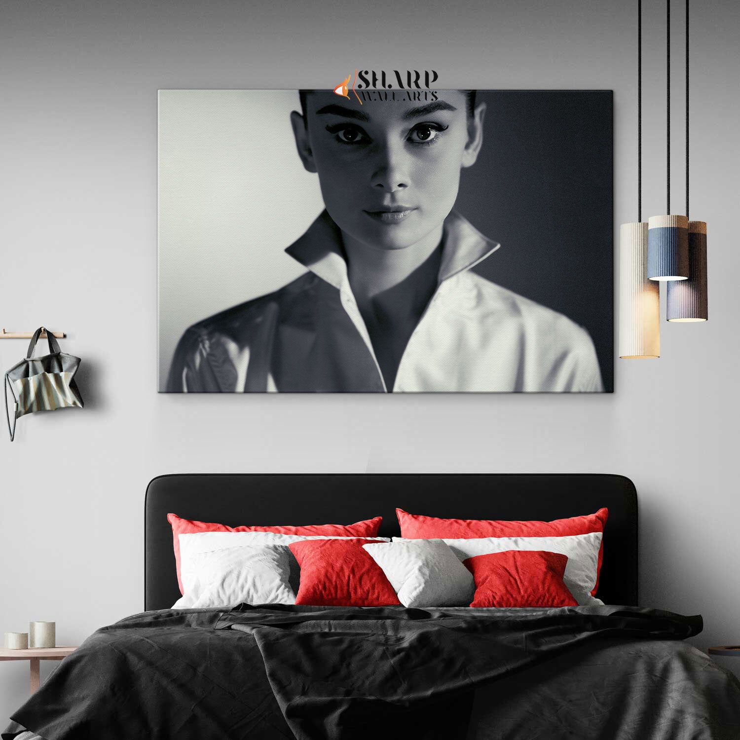 Audrey Hepburn Retro Photo Wall Art Canvas