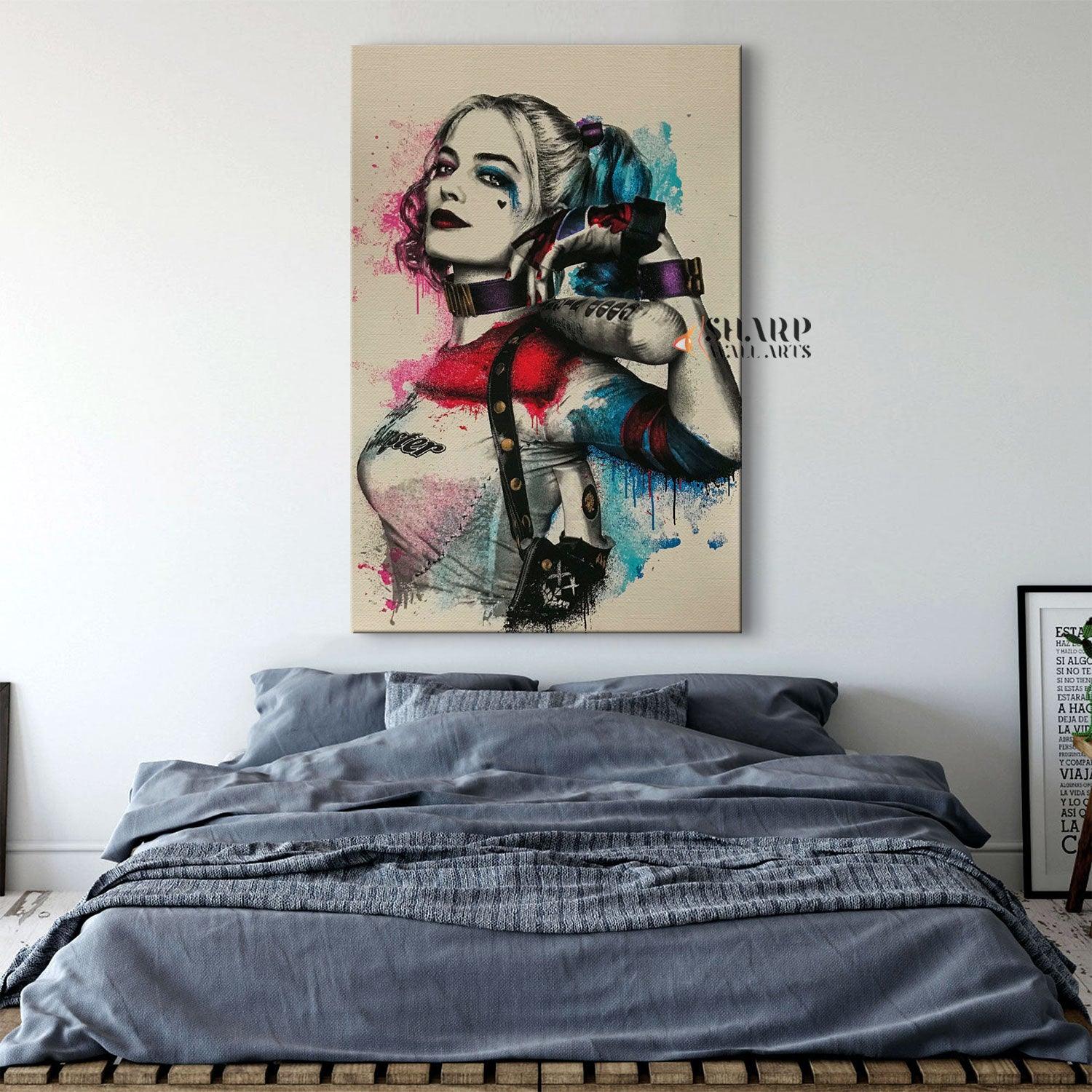 Harley Quinn (Margot Robbie) Canvas Wall Art Print - SharpWallArts