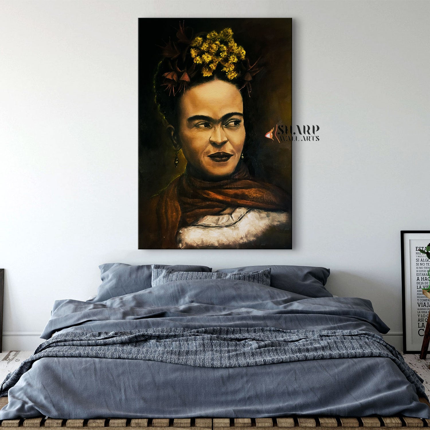 Frida Kahlo Portrait Painting Style Canvas Wall Art